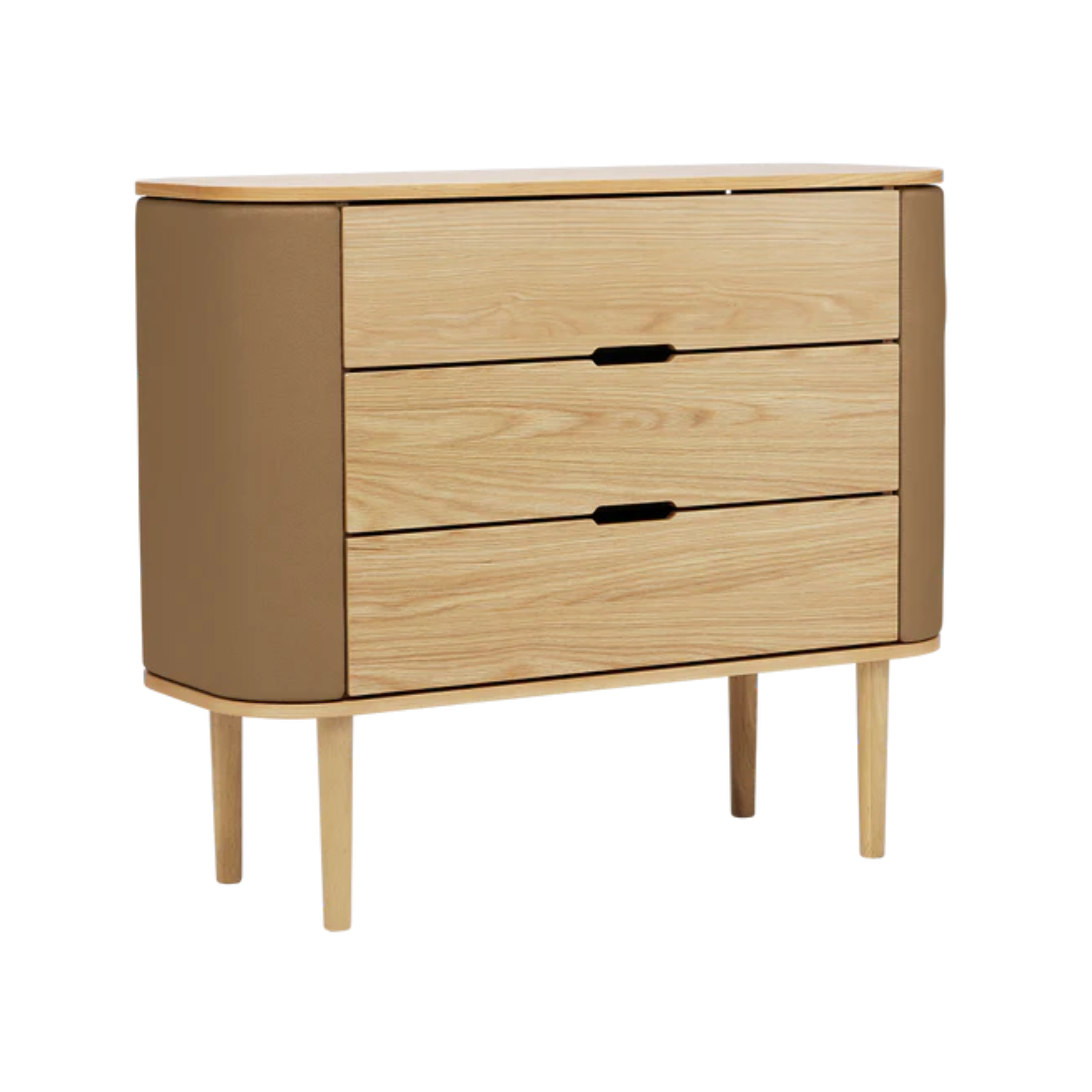 TREASURES cabinet in caramel with an oak base