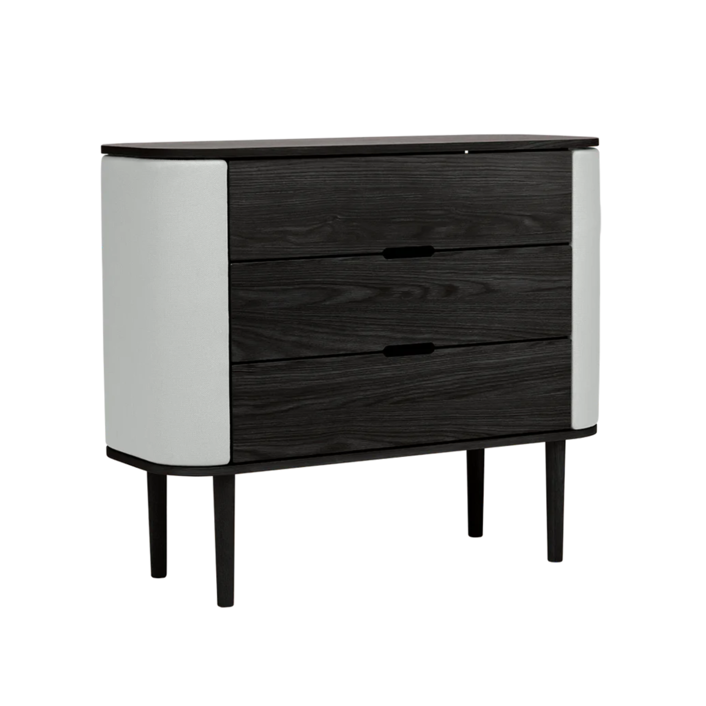 TREASURES cabinet broken white with black base