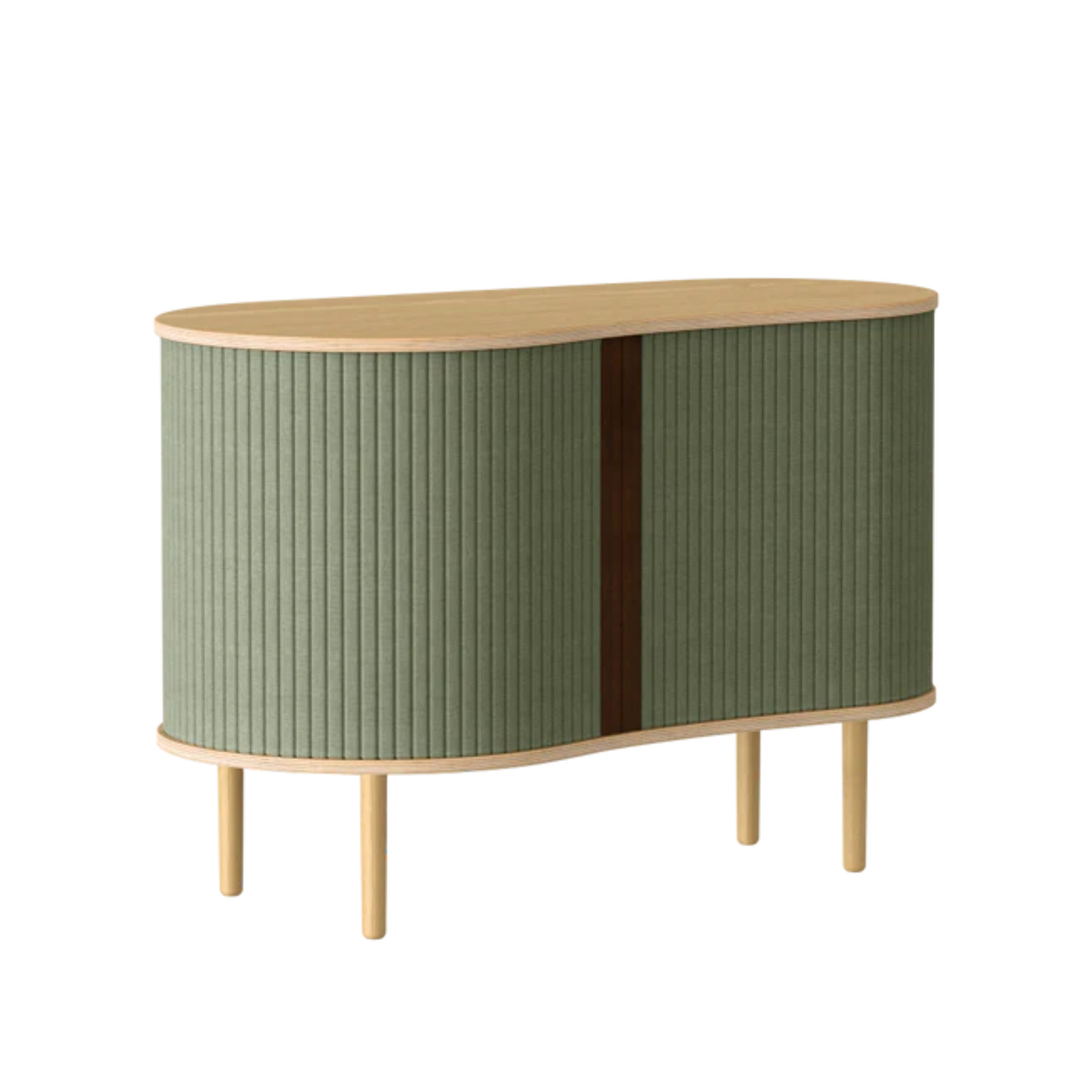 AUDACIOUS green chest of drawers with oak