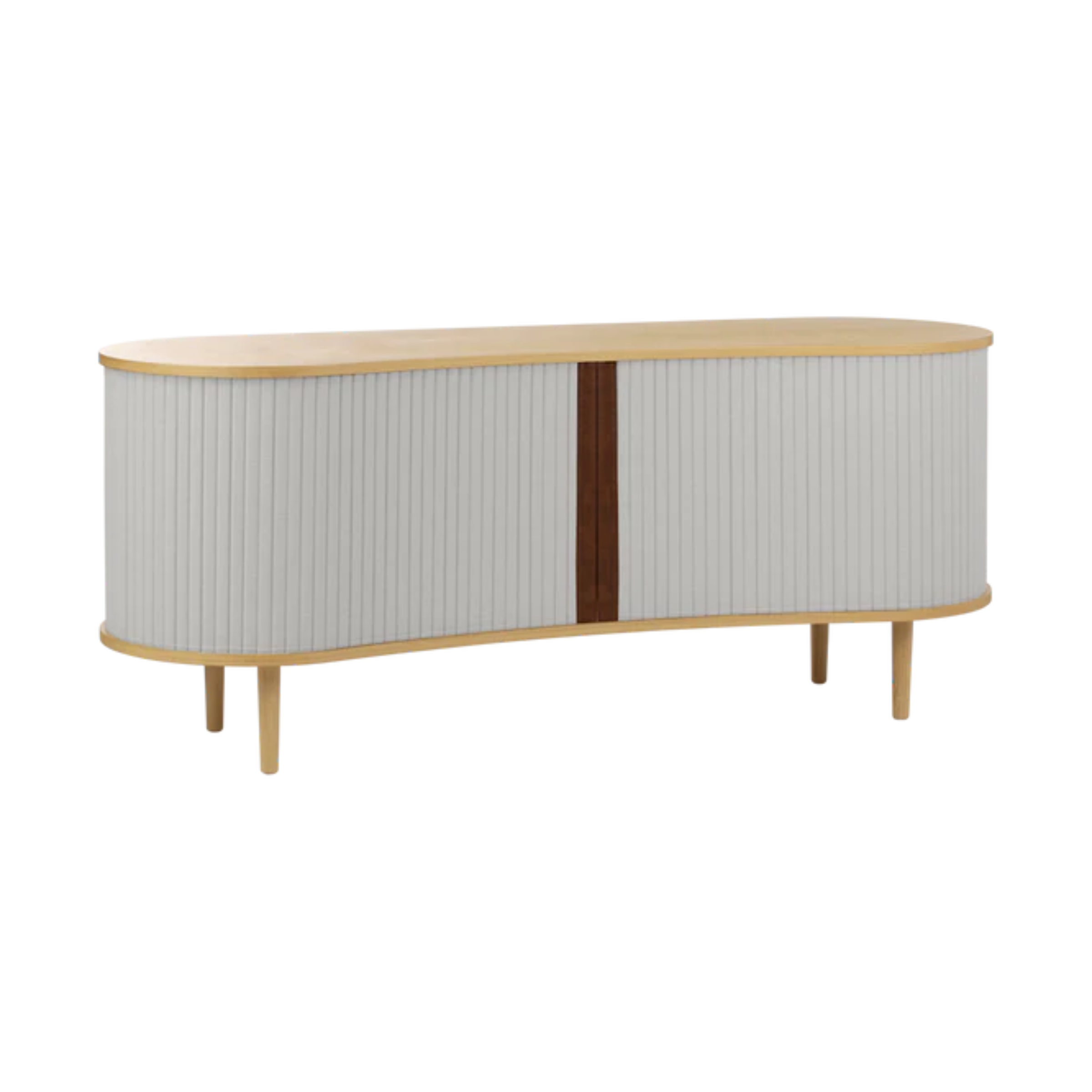 AUDACIOUS RTV Cabinet broken white with oak base