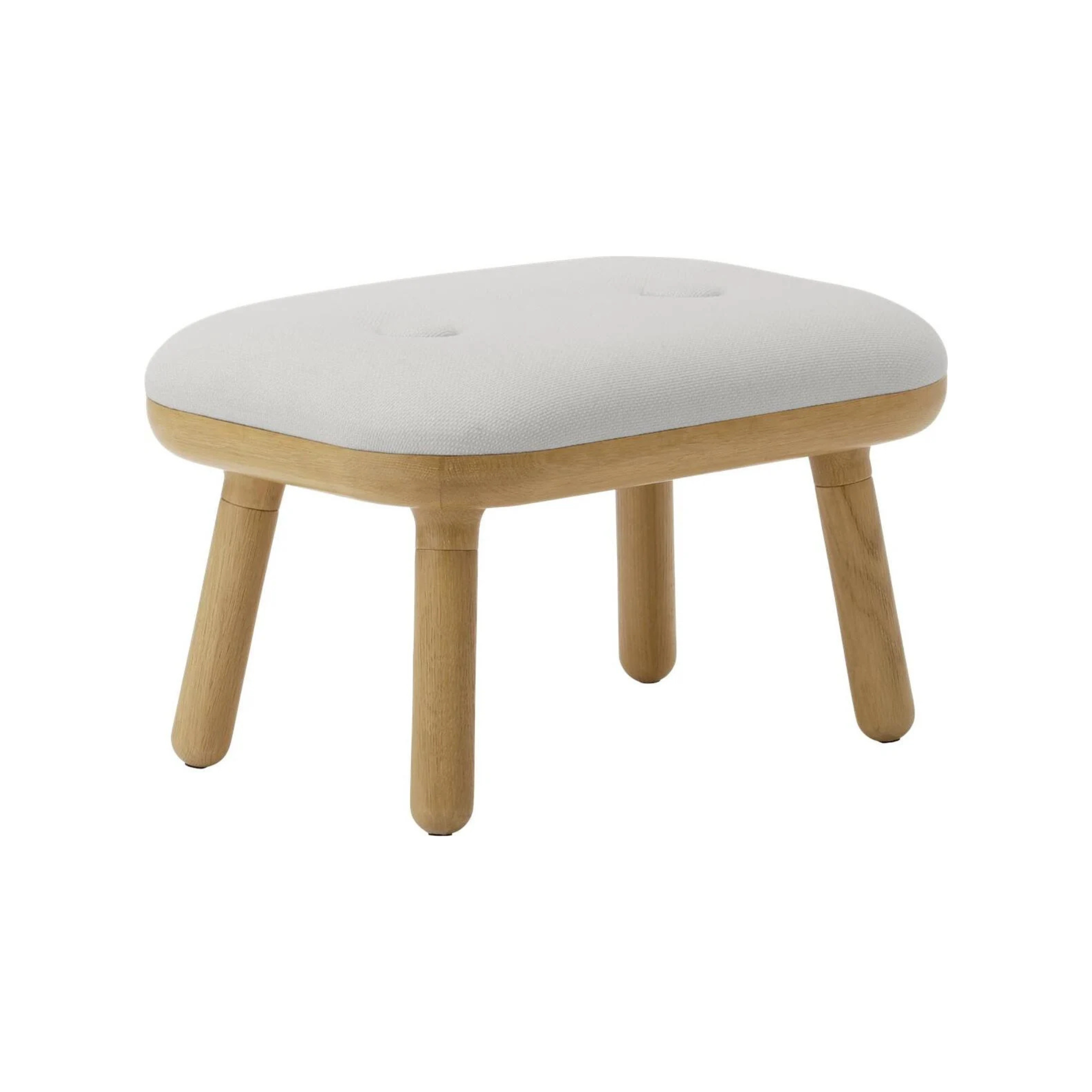 PAFF stool broken white with oak base