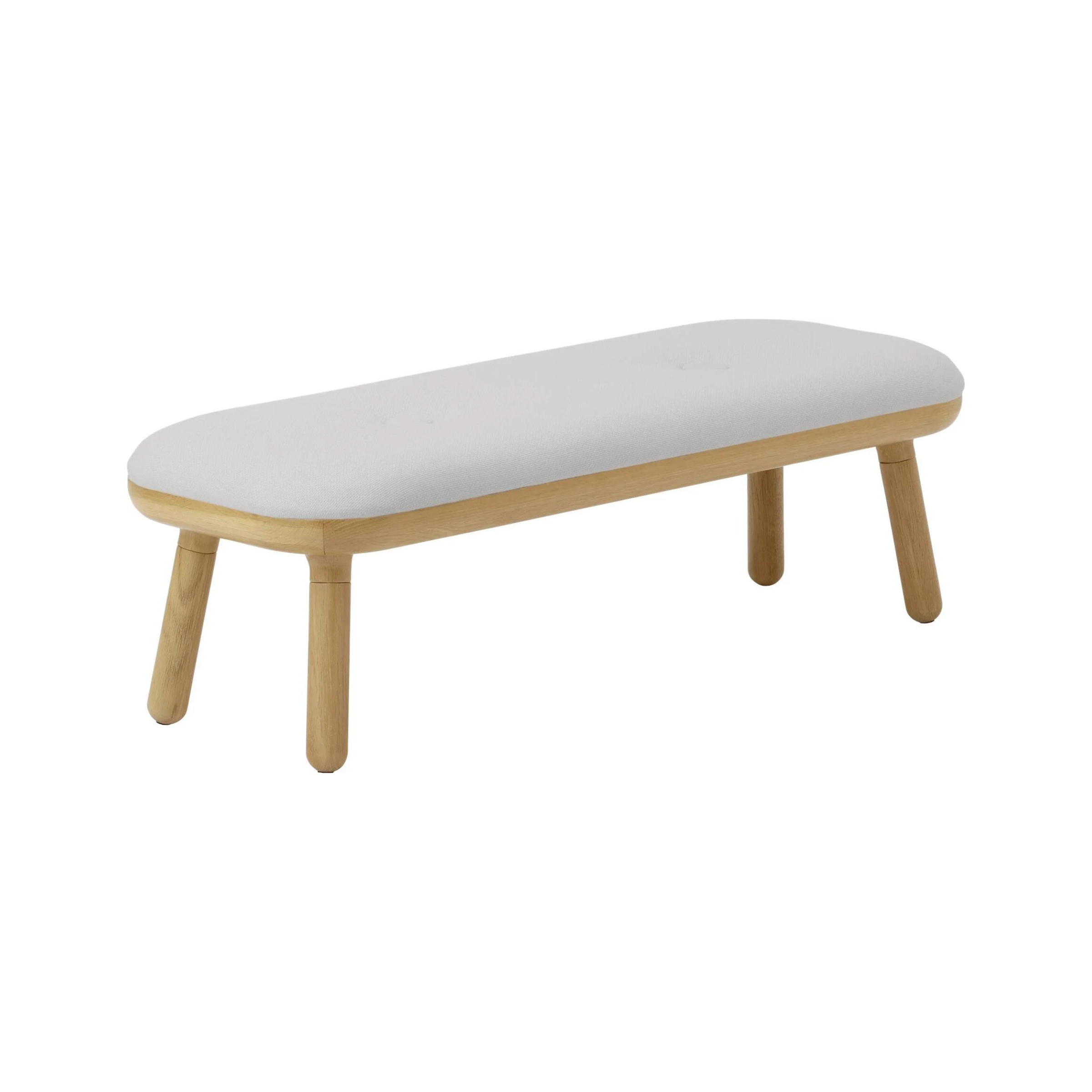 PAFF bench broken white with oak base