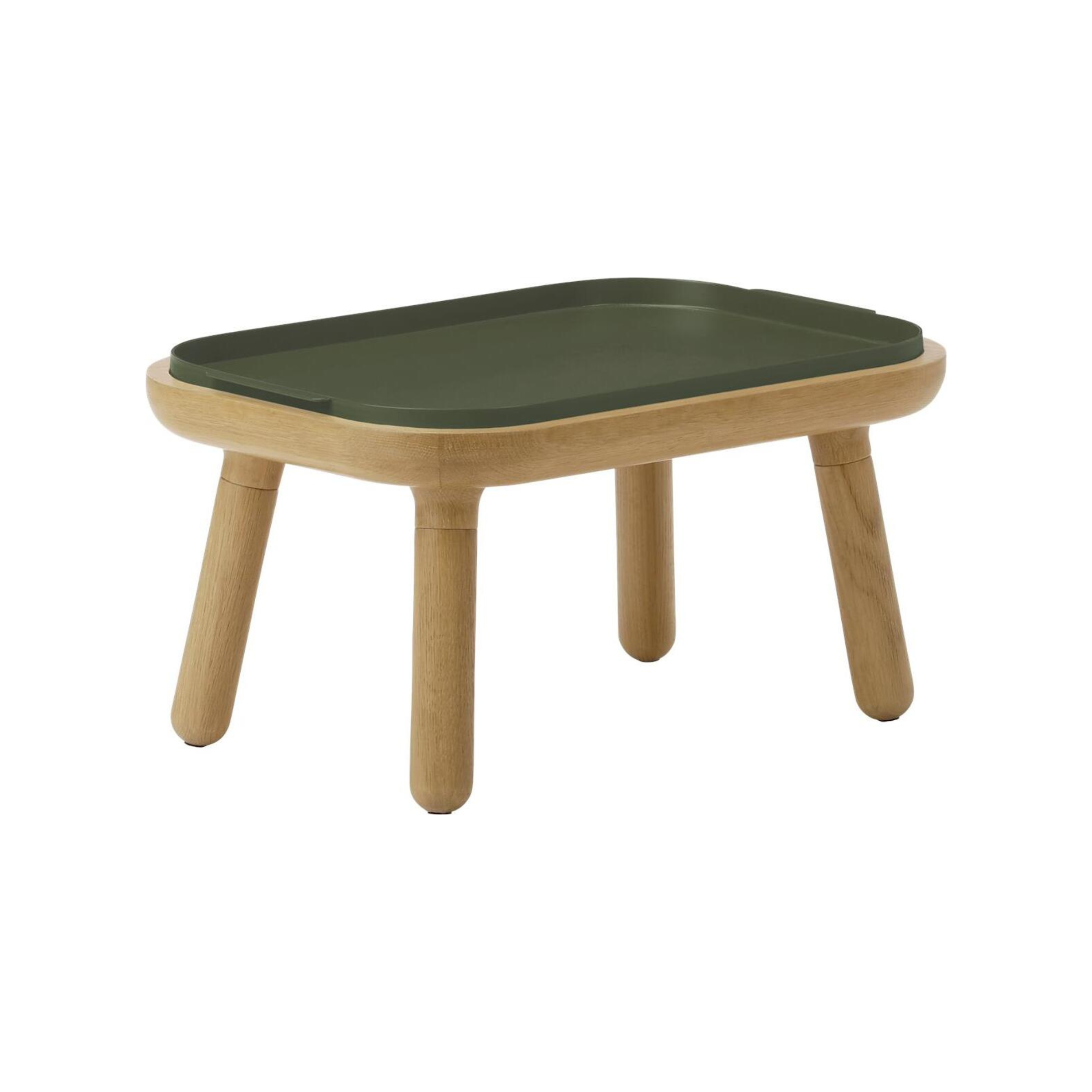 PAFF green coffee table with oak base