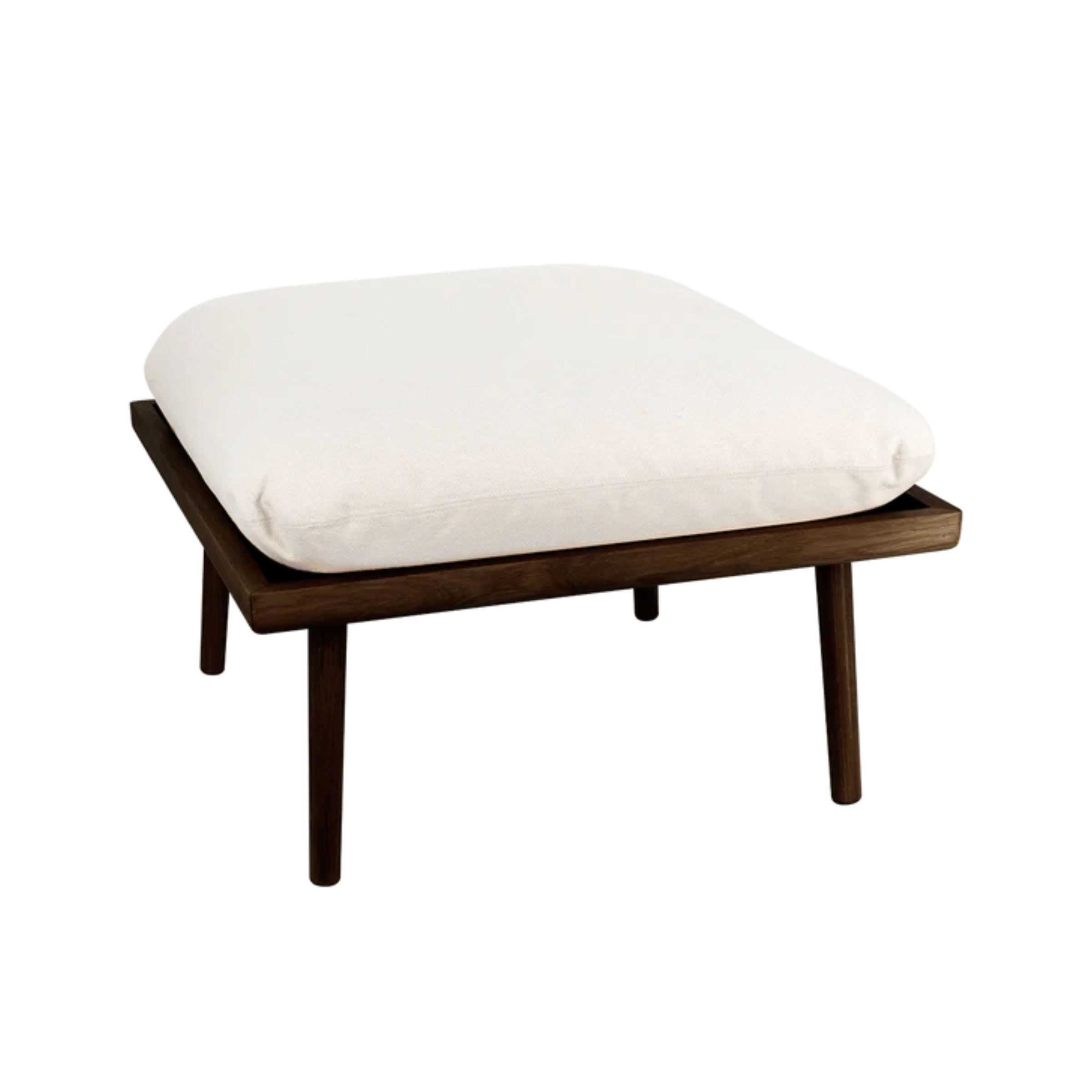 Lounge Around Shuffle Pouf beige with dark oak base