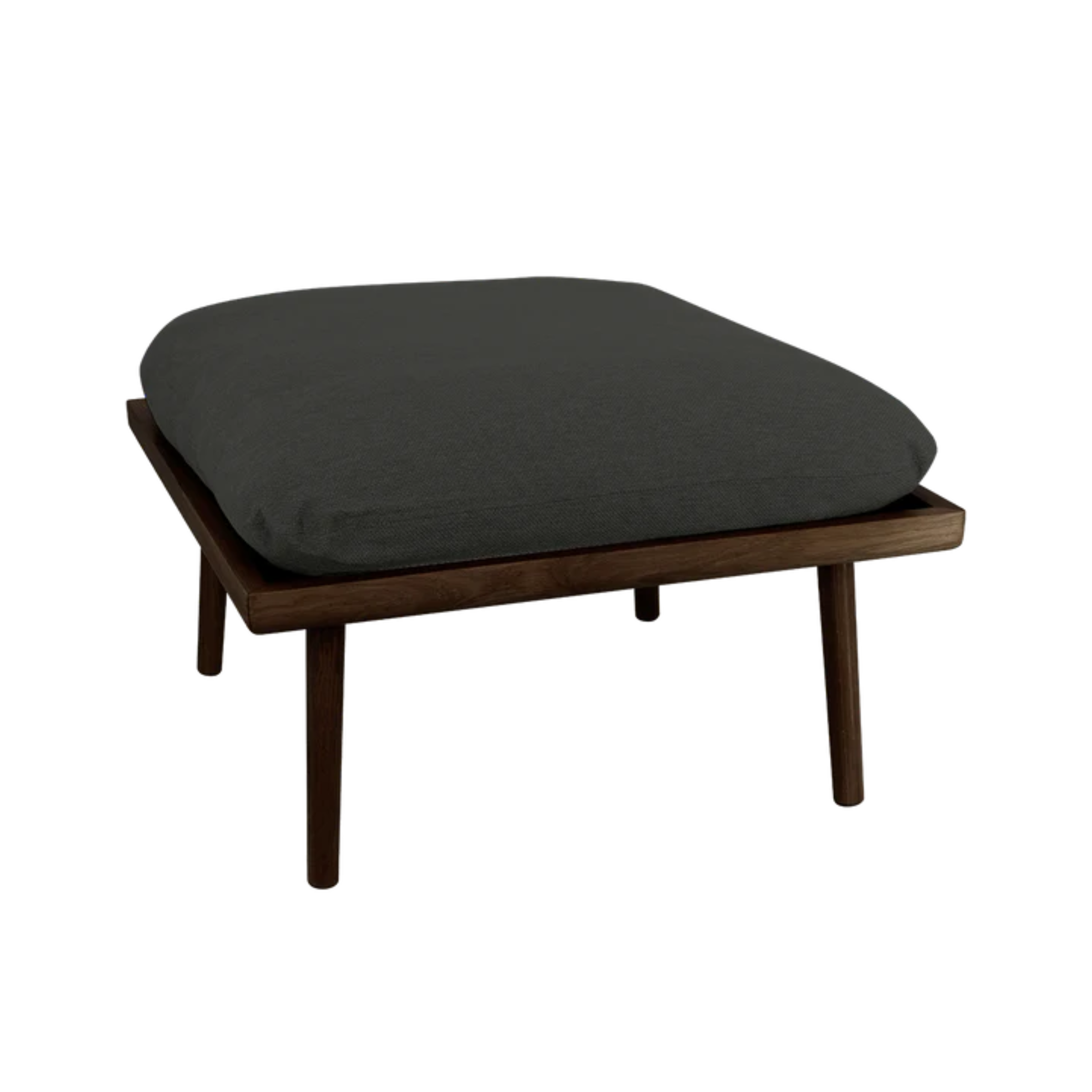 Puf LOUNGE AROUND SHUFFLE antracitový s tmavě dubovou základnou