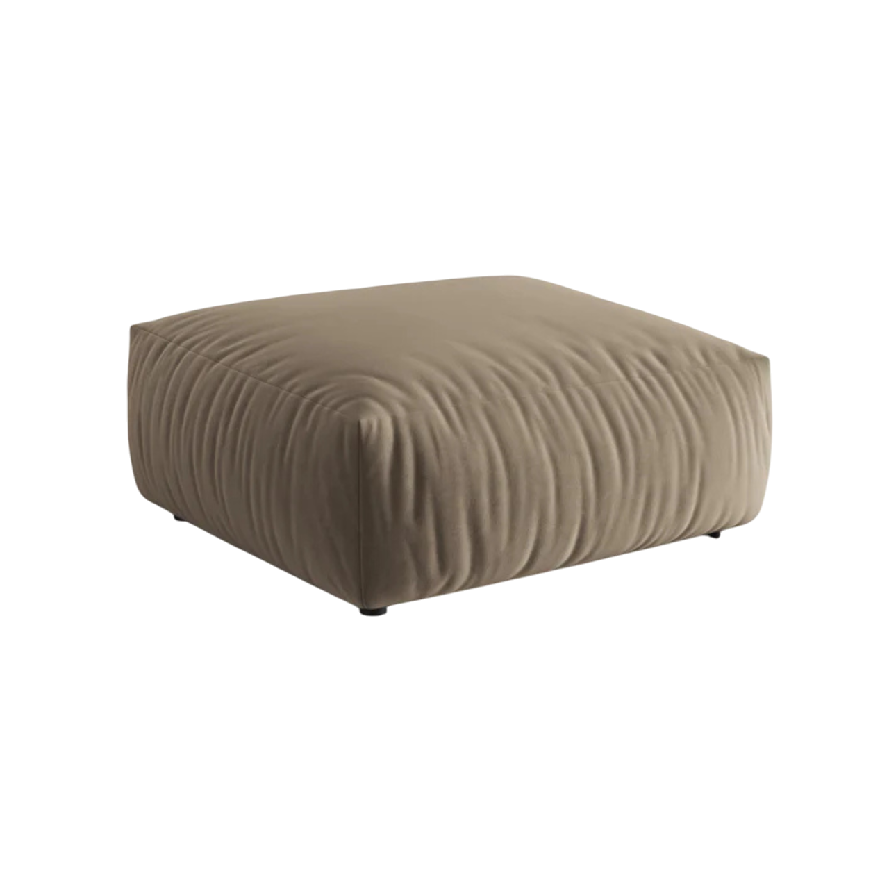 CHRIS light brown velvet pouf