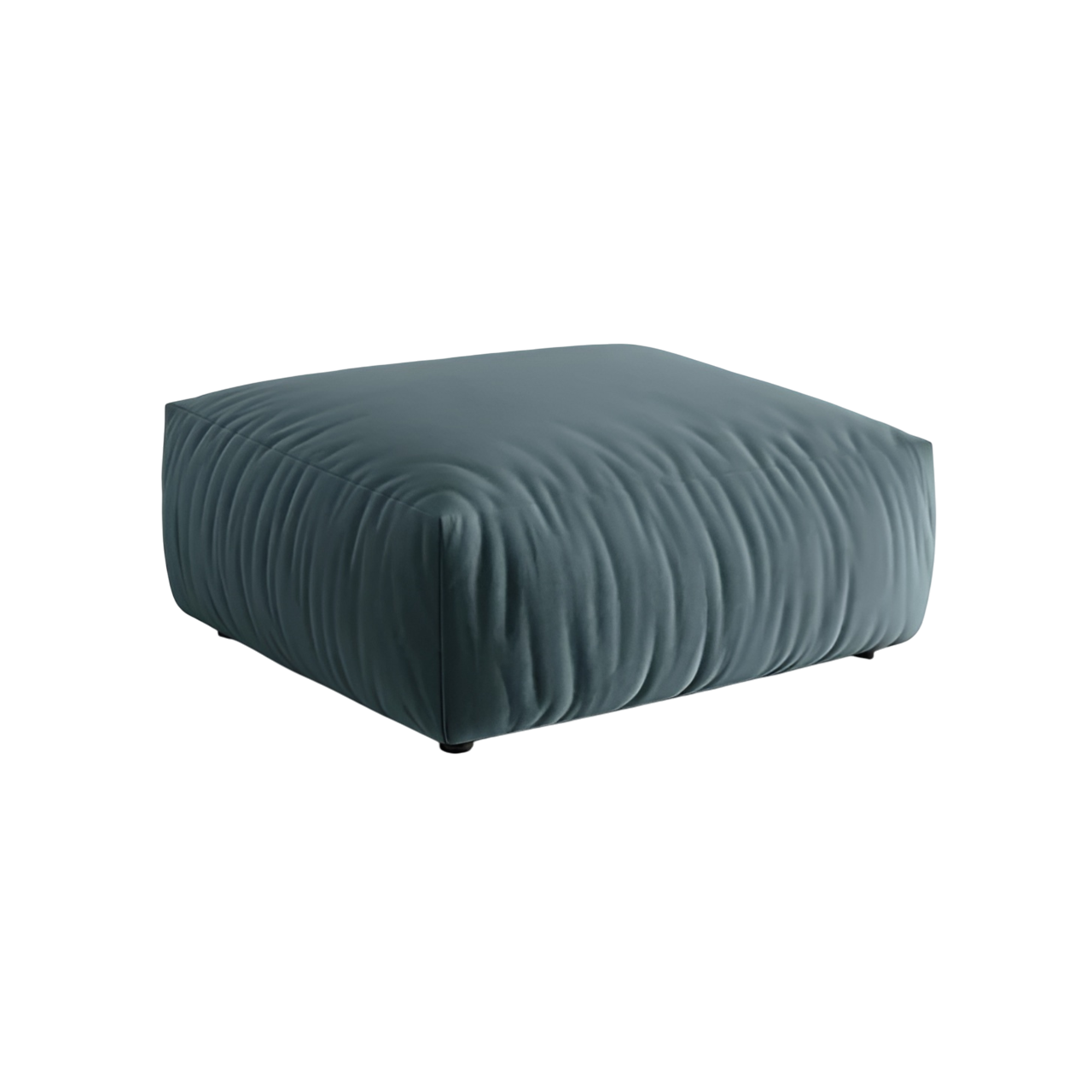 CHRIS light blue velvet pouf