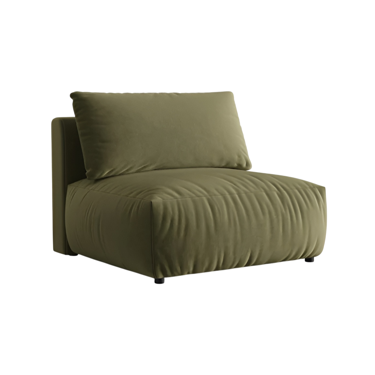 CHRIS Velvet Modular Sofa - Wide Central Element in Light Green