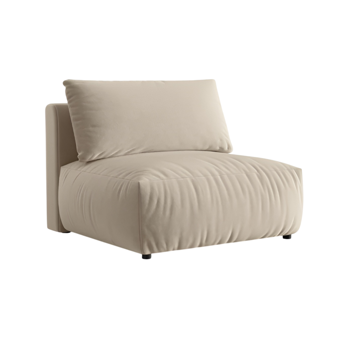 Velvet modular sofa CHRIS - wide central element ecru