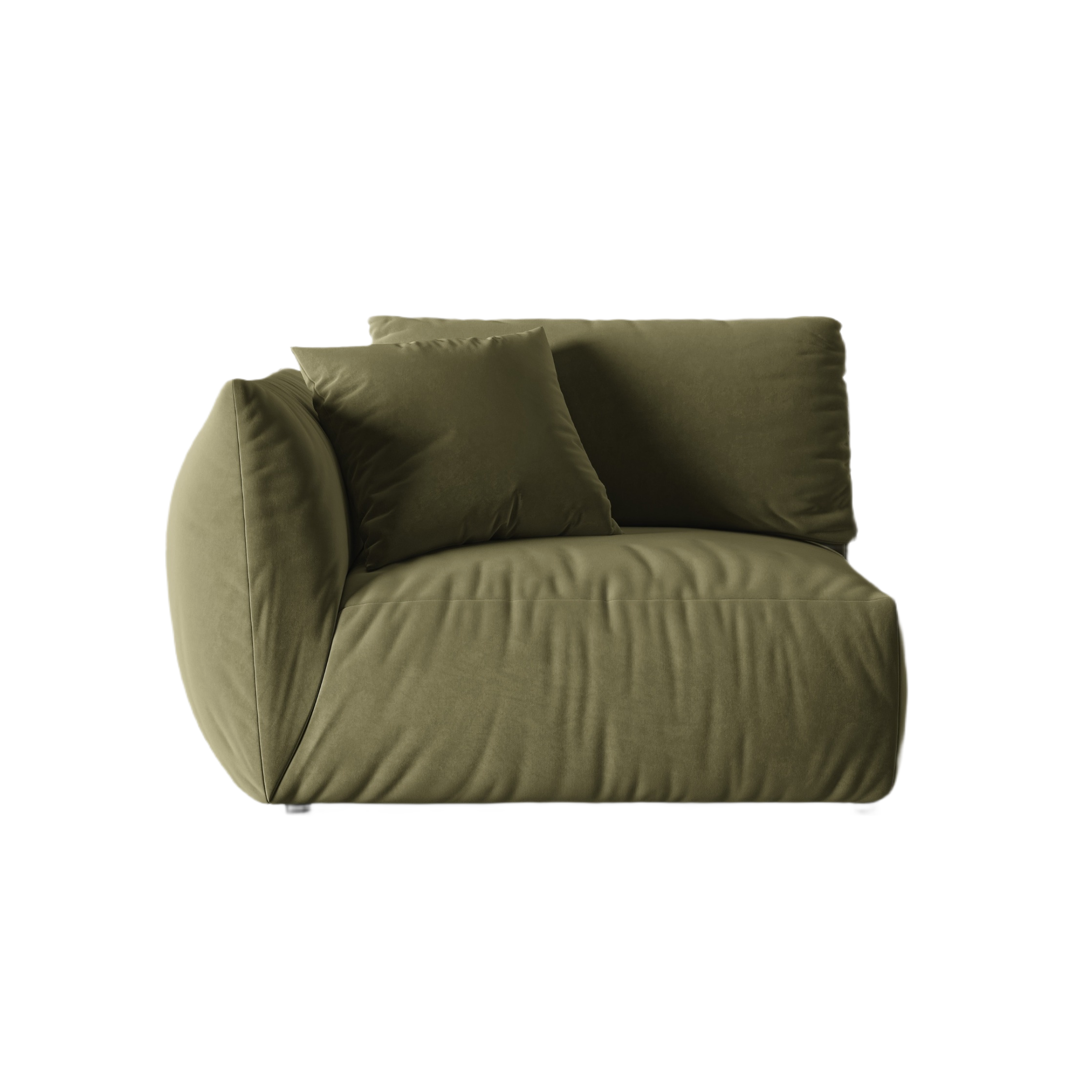 CHRIS velvet modular sofa - wide left element in light green
