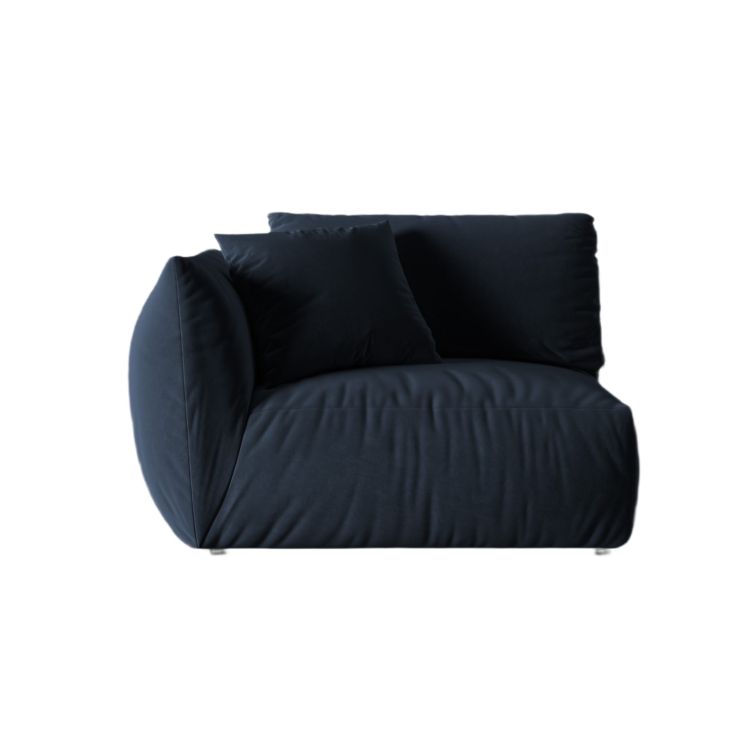 Sofa modulární sametová CHRIS - široký levý prvek královsky modrý