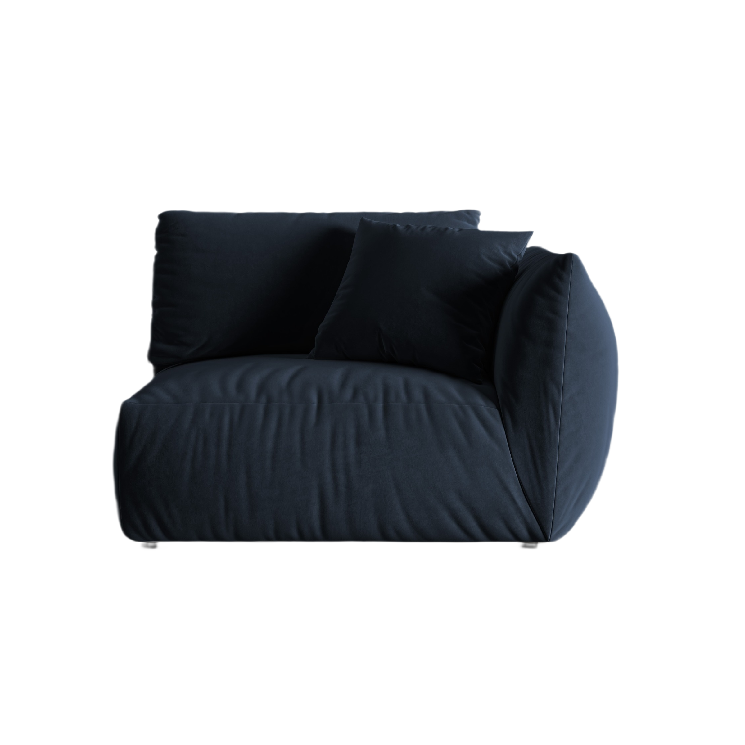 Sofa modulární sametová CHRIS - široký prvek pravý královská modř