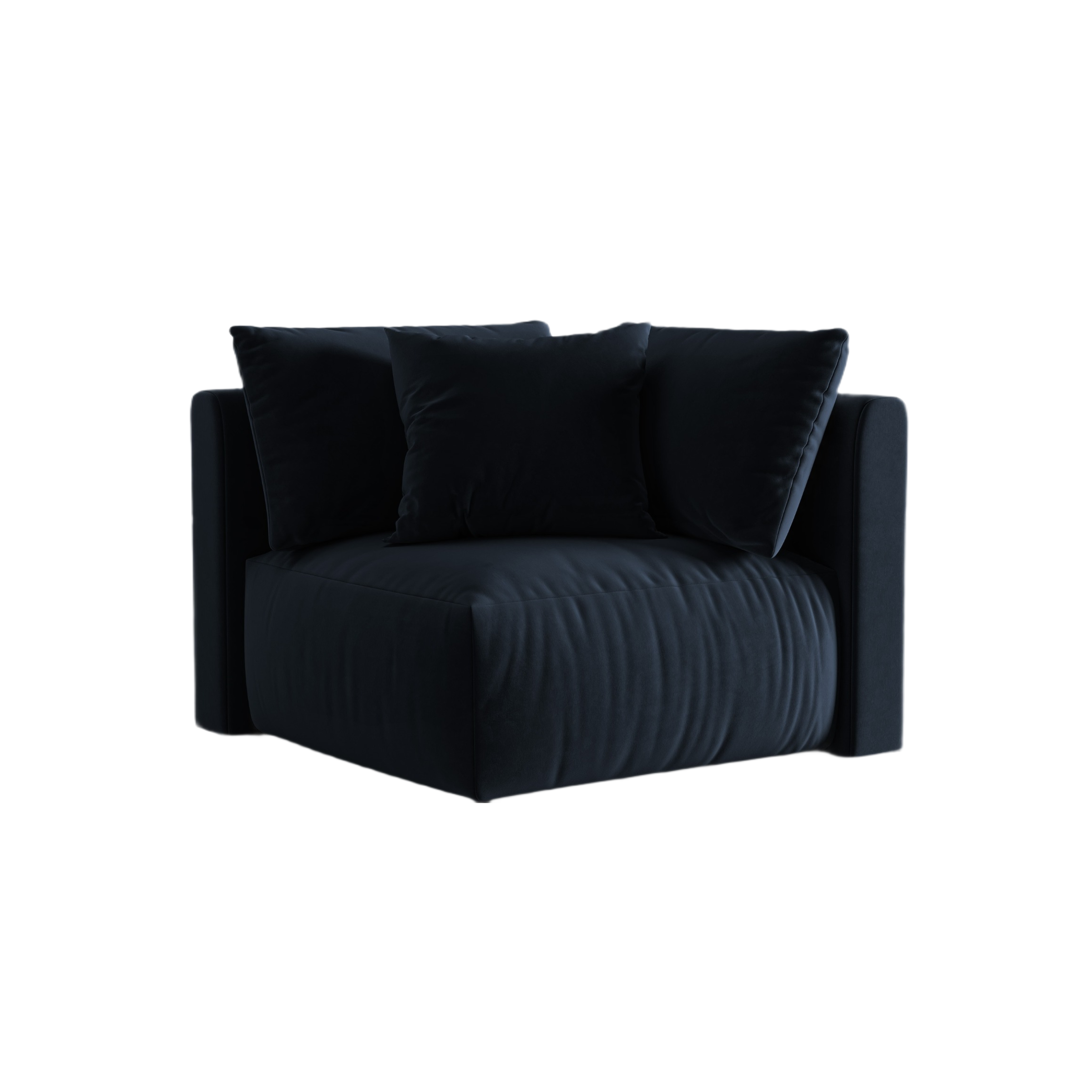 Sofa modulární sametová CHRIS - rohový prvek královská modř
