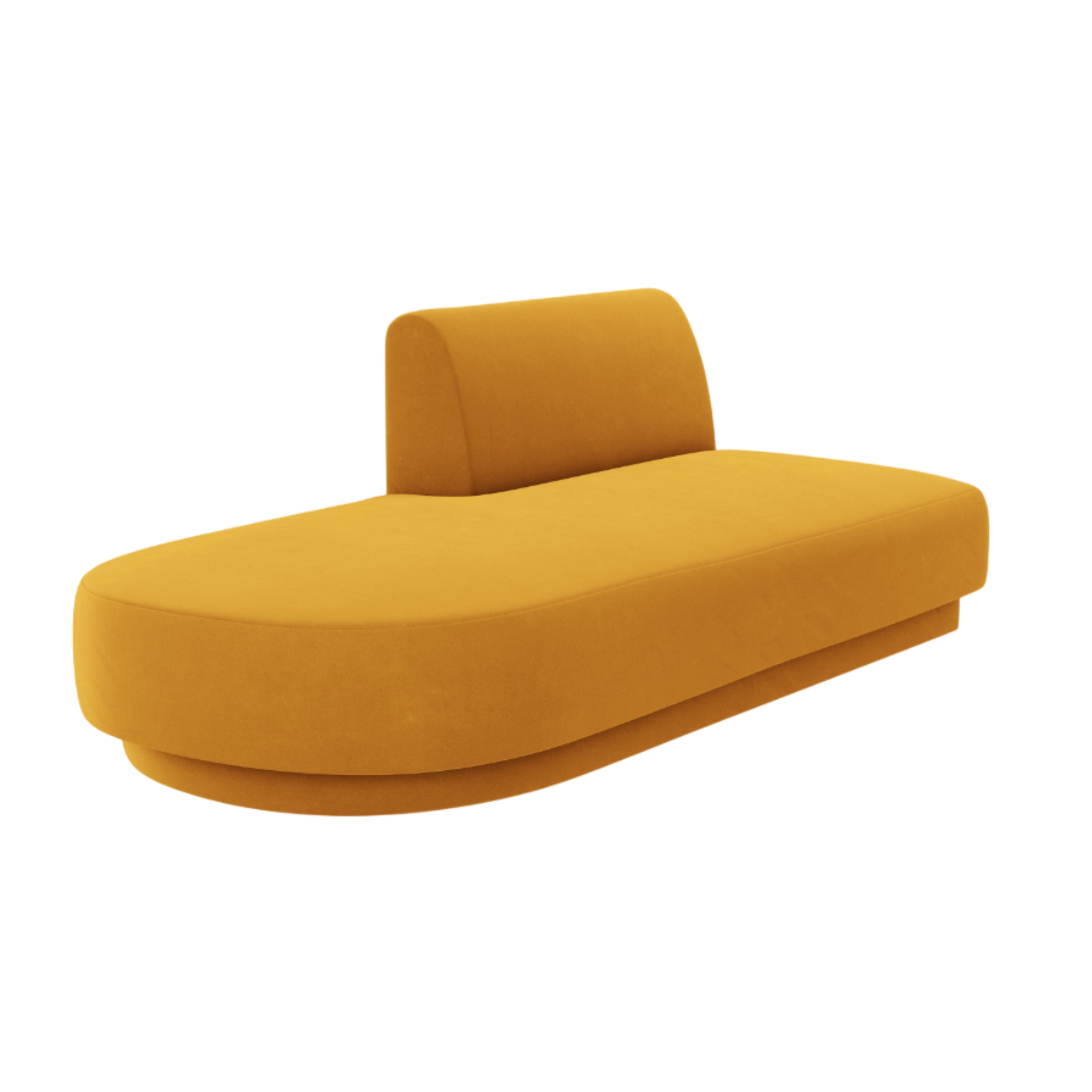 Szezlong 2-osobový sametový levostranný MILEY žlutý