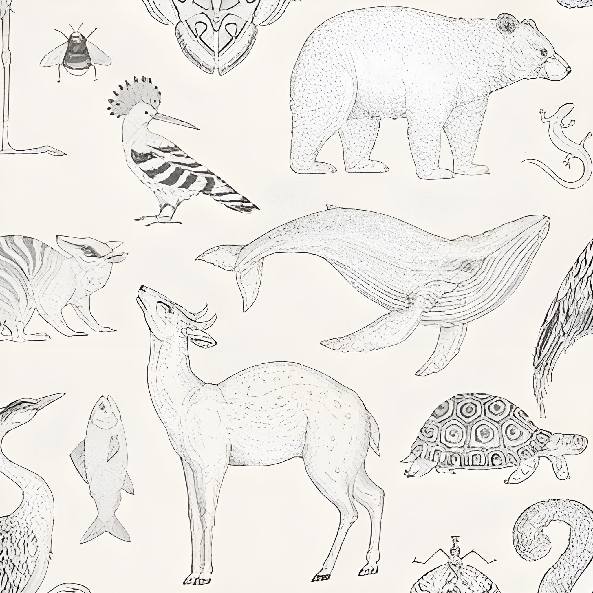 Wallpaper KATIE SCOTT - ANIMALS broken white