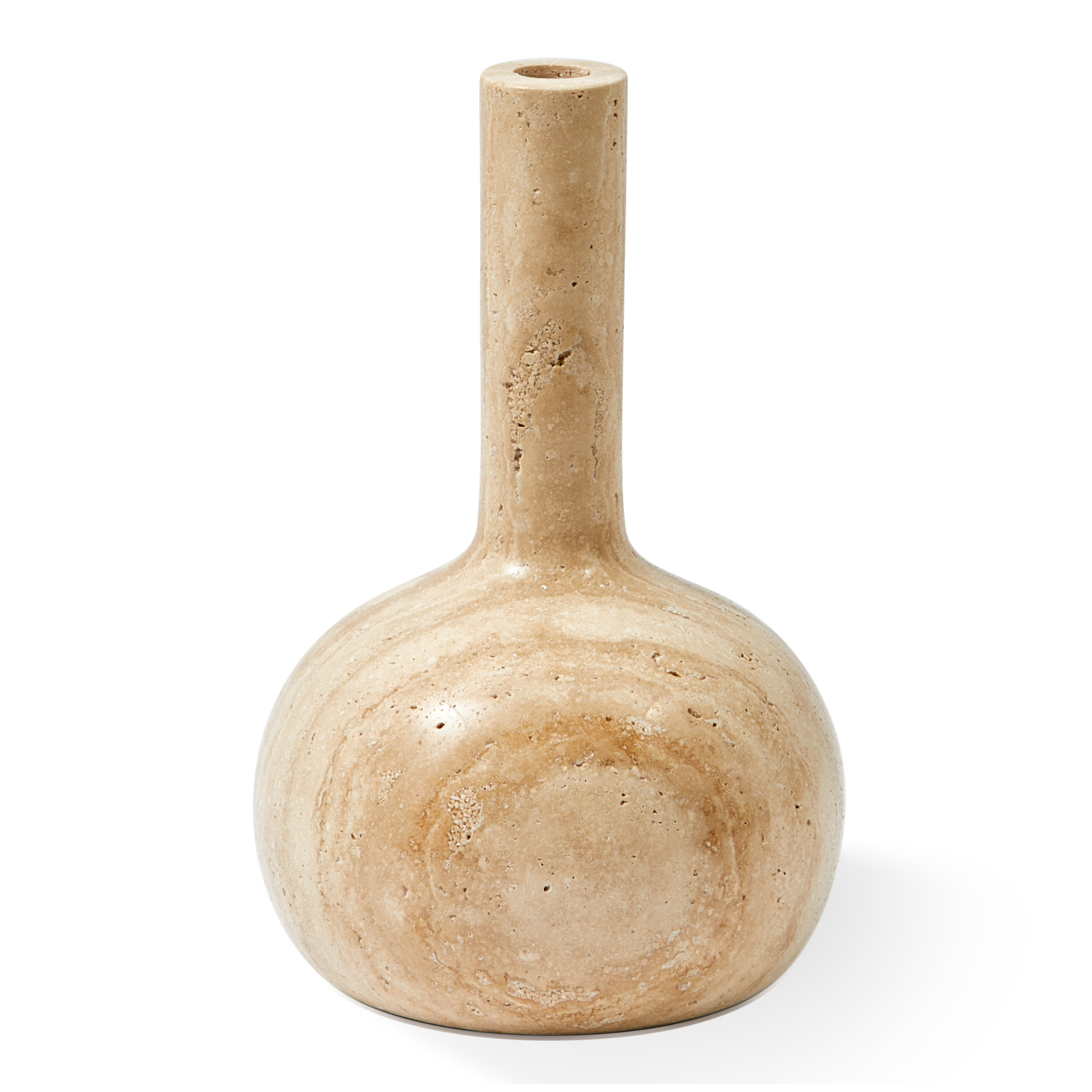 HERITAGE BELL beige travertine candlestick
