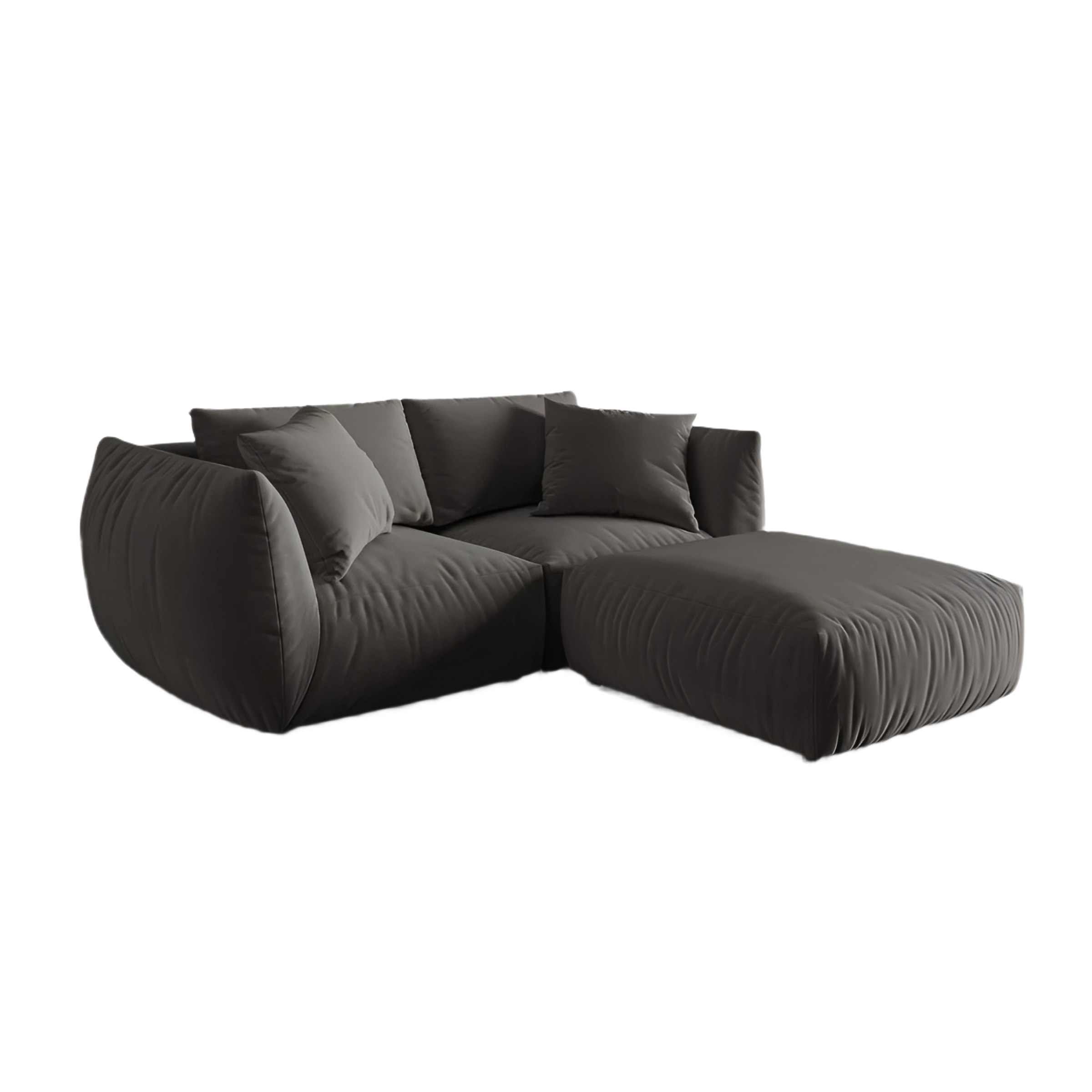 Left-facing velvet corner sofa CHRIS dark gray