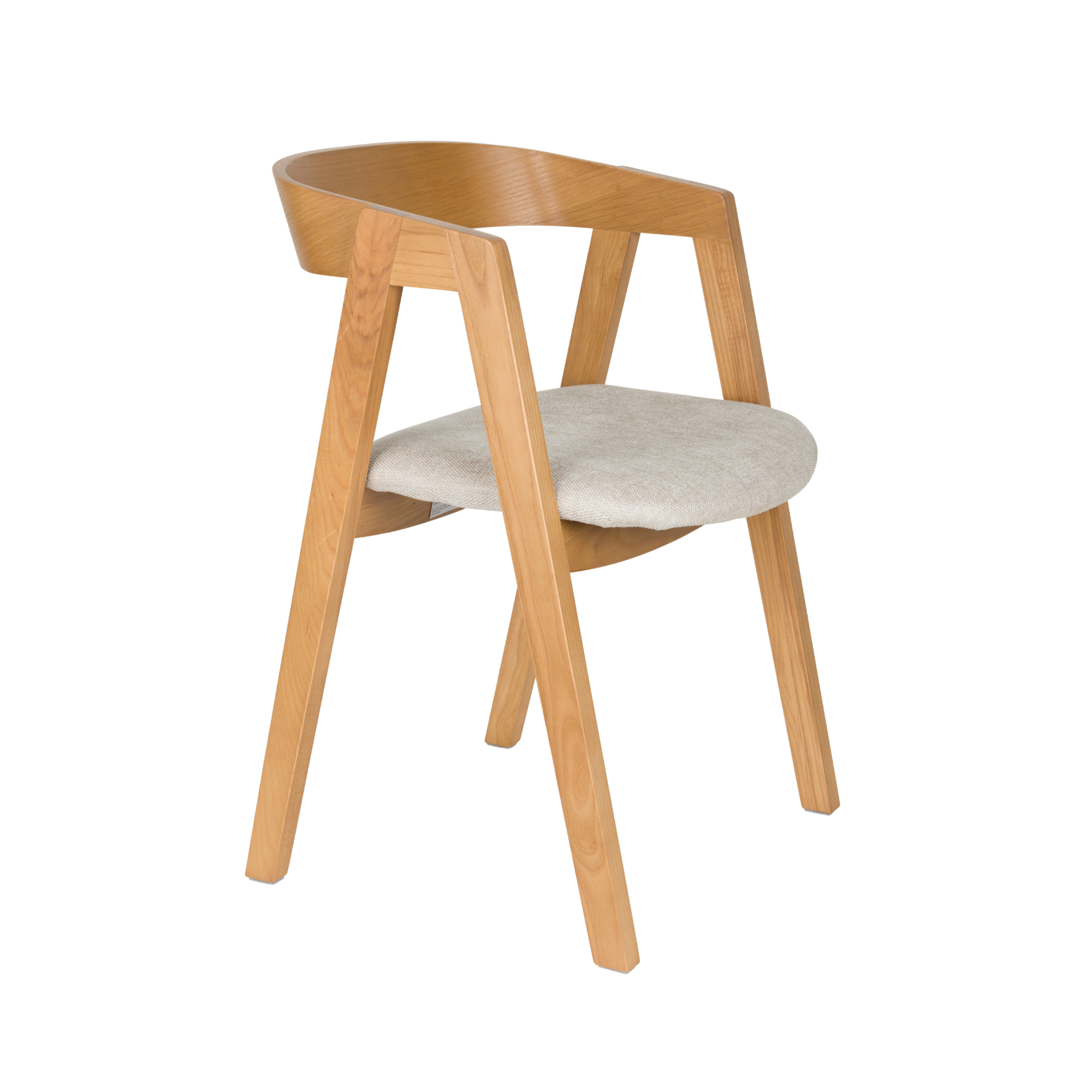 MADS chair in ash wood with beige seat