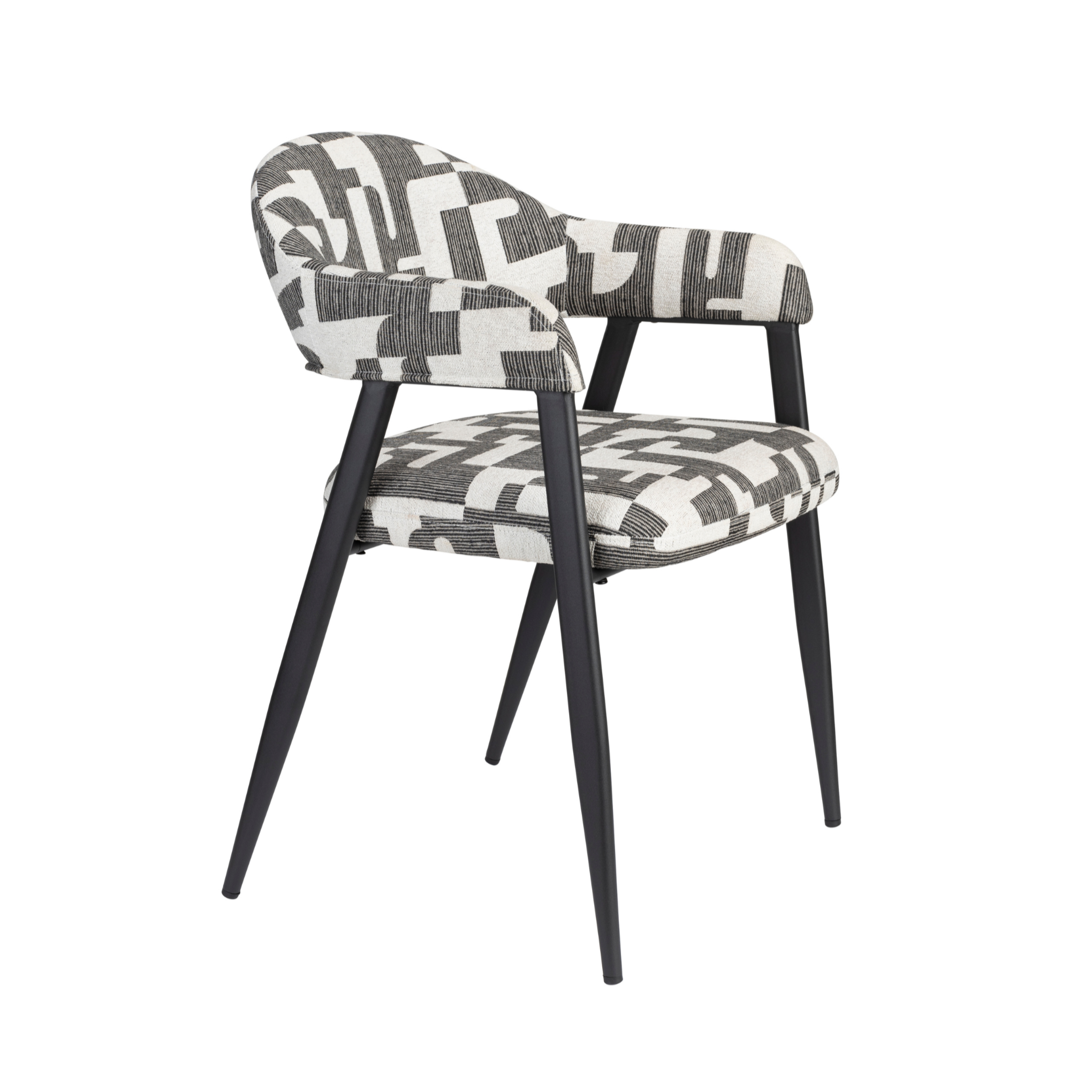 MIYO Chair white with black pattern