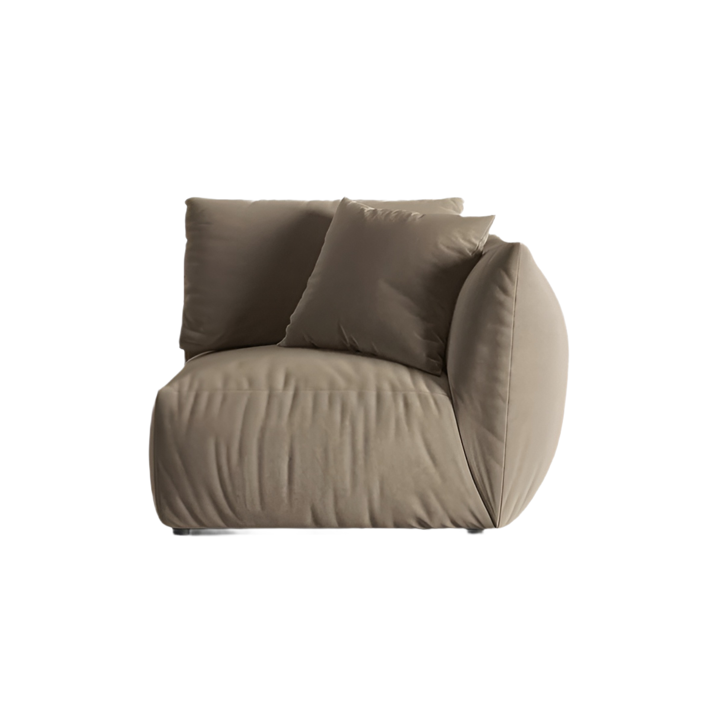 Sofabed modulární sametový CHRIS - pravý prvek světle hnědý
