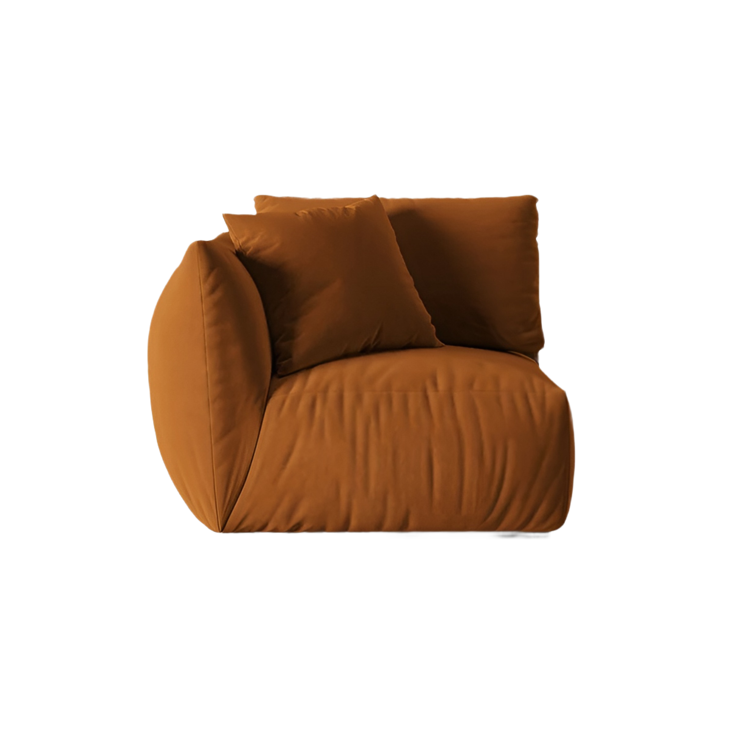 Sofá modulární sametová CHRIS - levý prvek terracotta