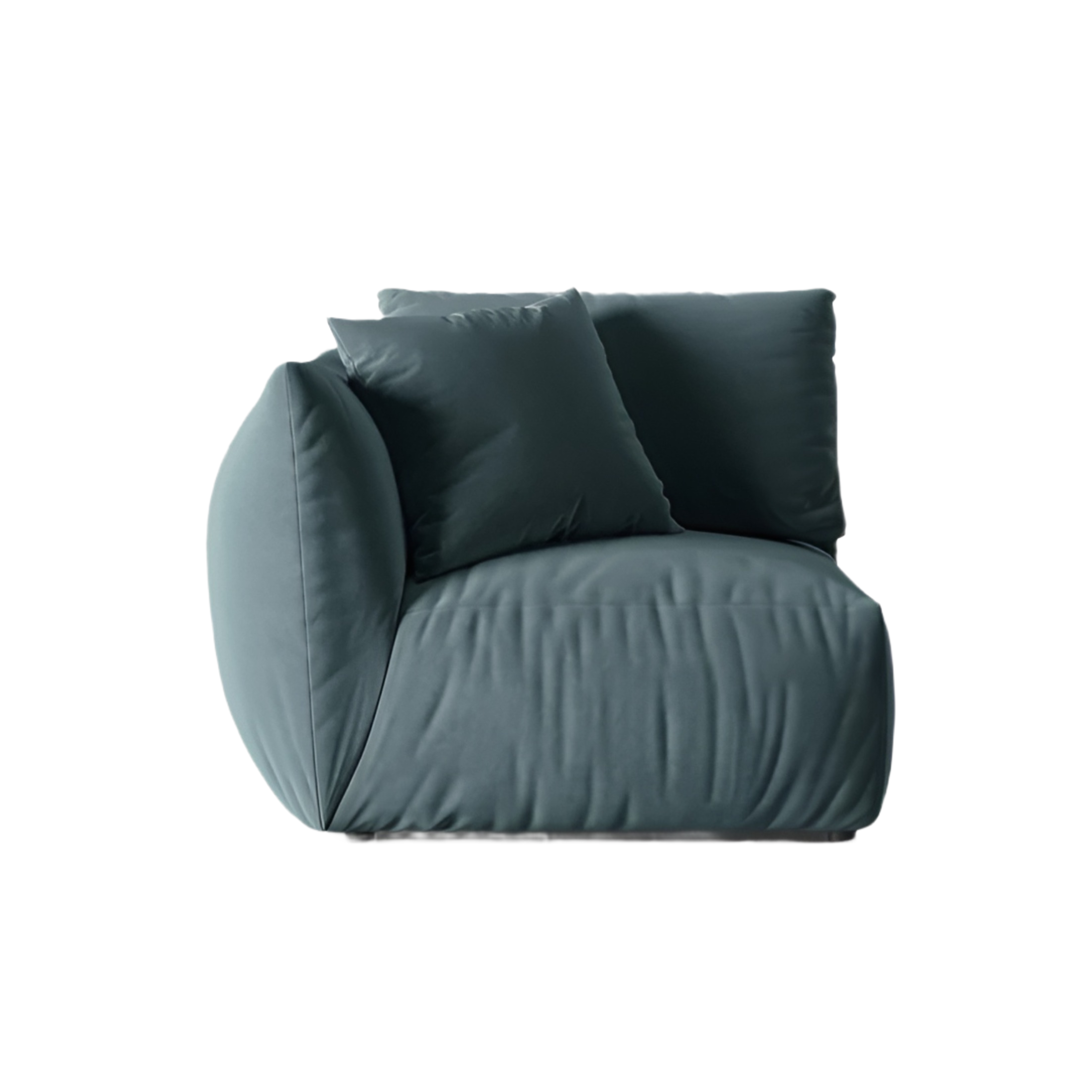 Sofabed modulární sametový CHRIS - levý prvek světle modrý