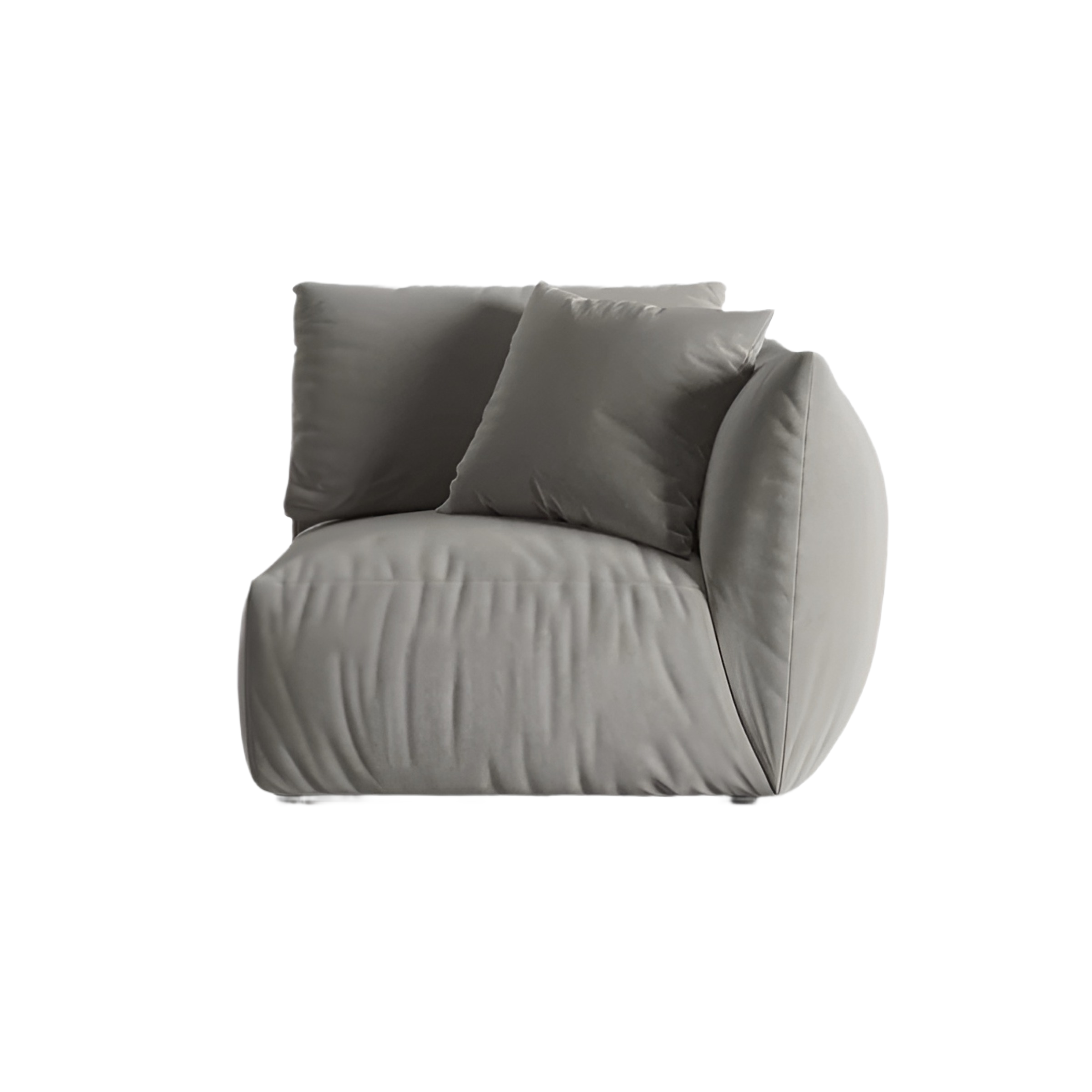 Sofa modulární sametová CHRIS - pravý prvek šedý