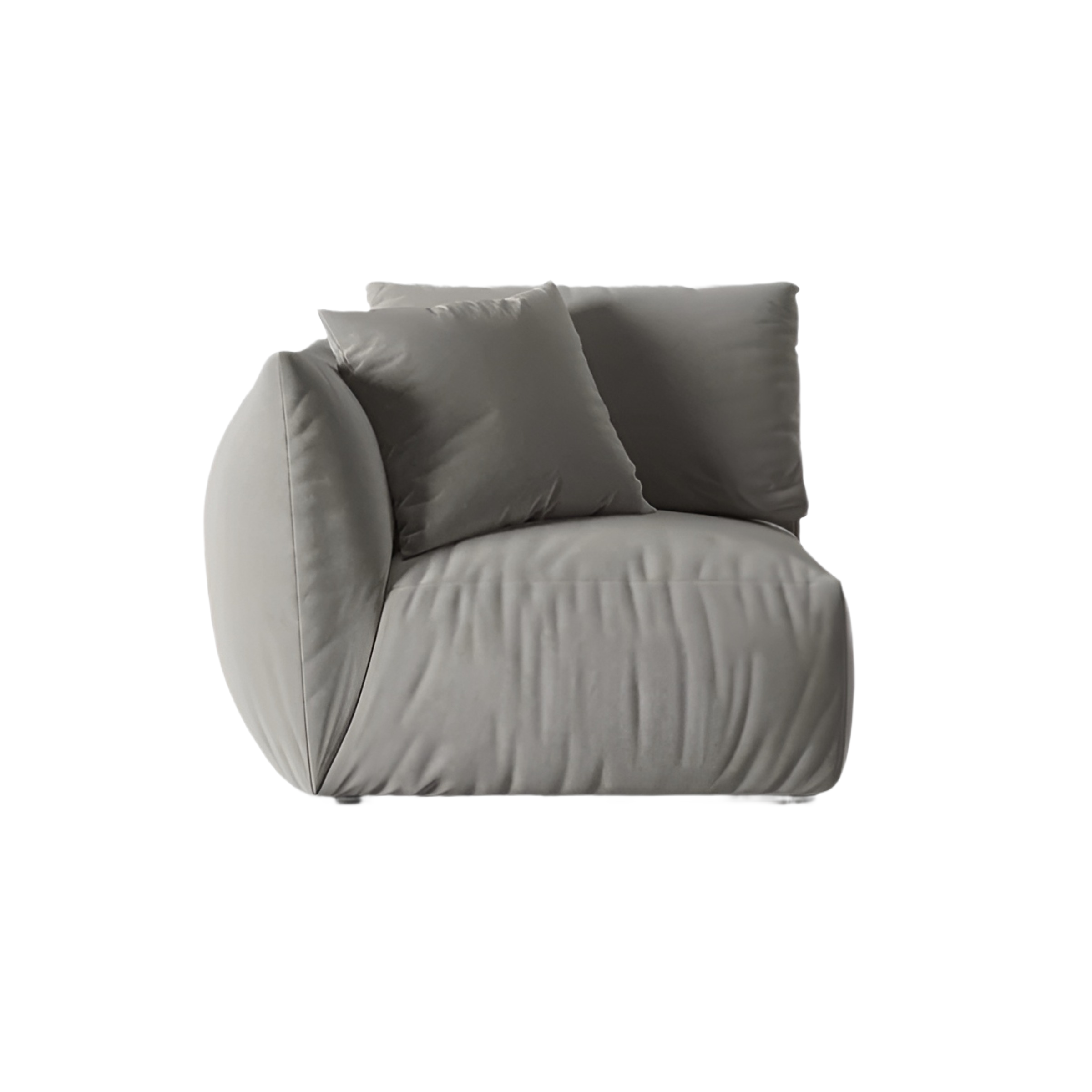 CHRIS Velvet Modular Sofa - Left Element Gray