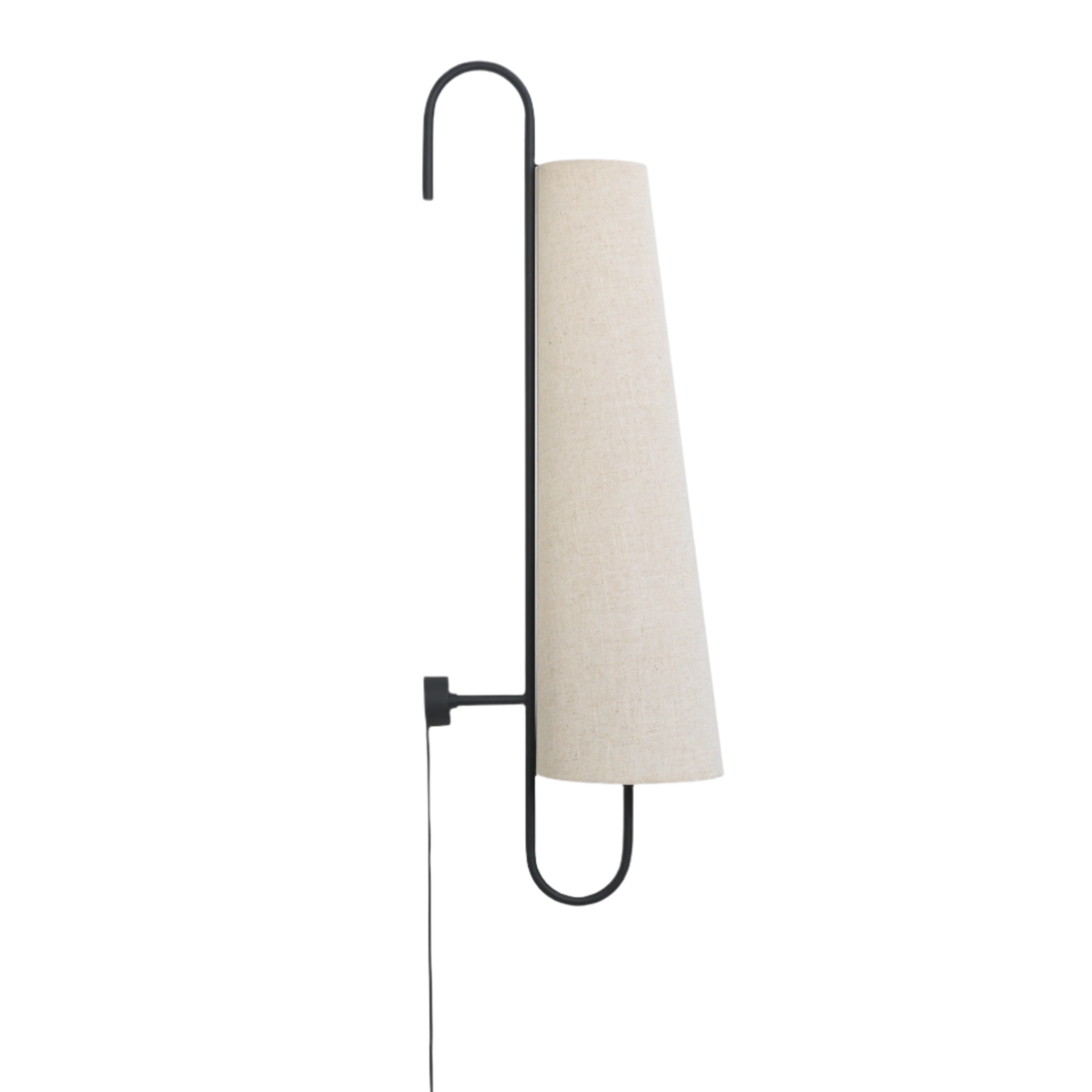 ANCORA wall lamp in broken white with a black frame