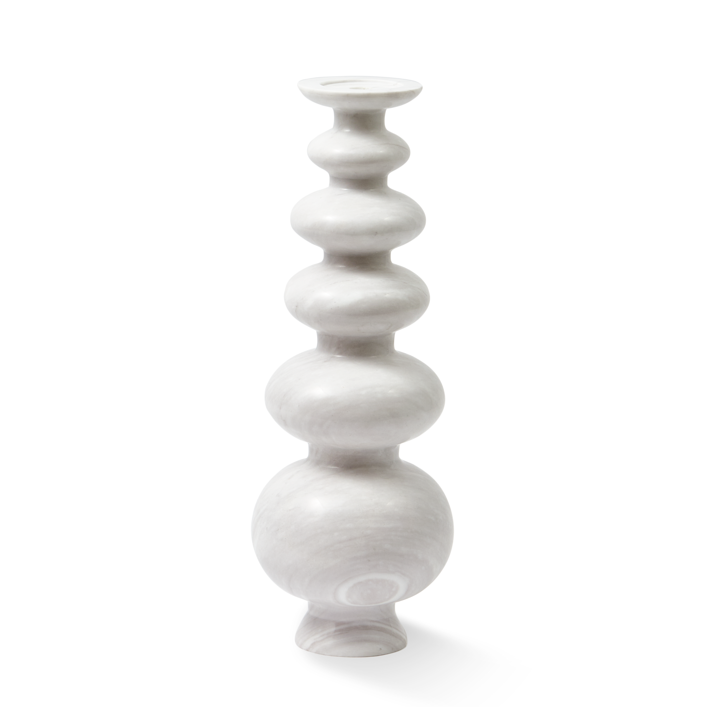 HERITAGE SPHERE white marble candlestick