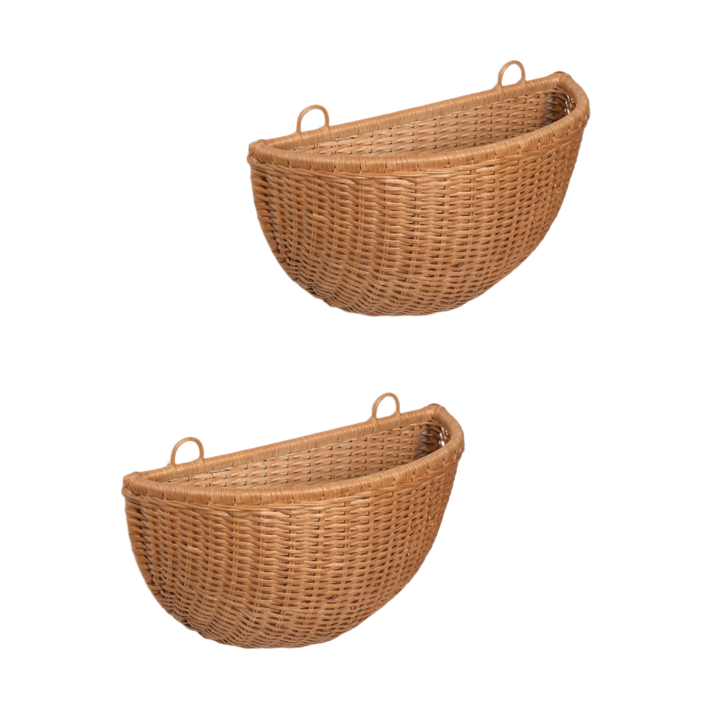 Braided Wall Pockets Hanging Basket Set woven rattan