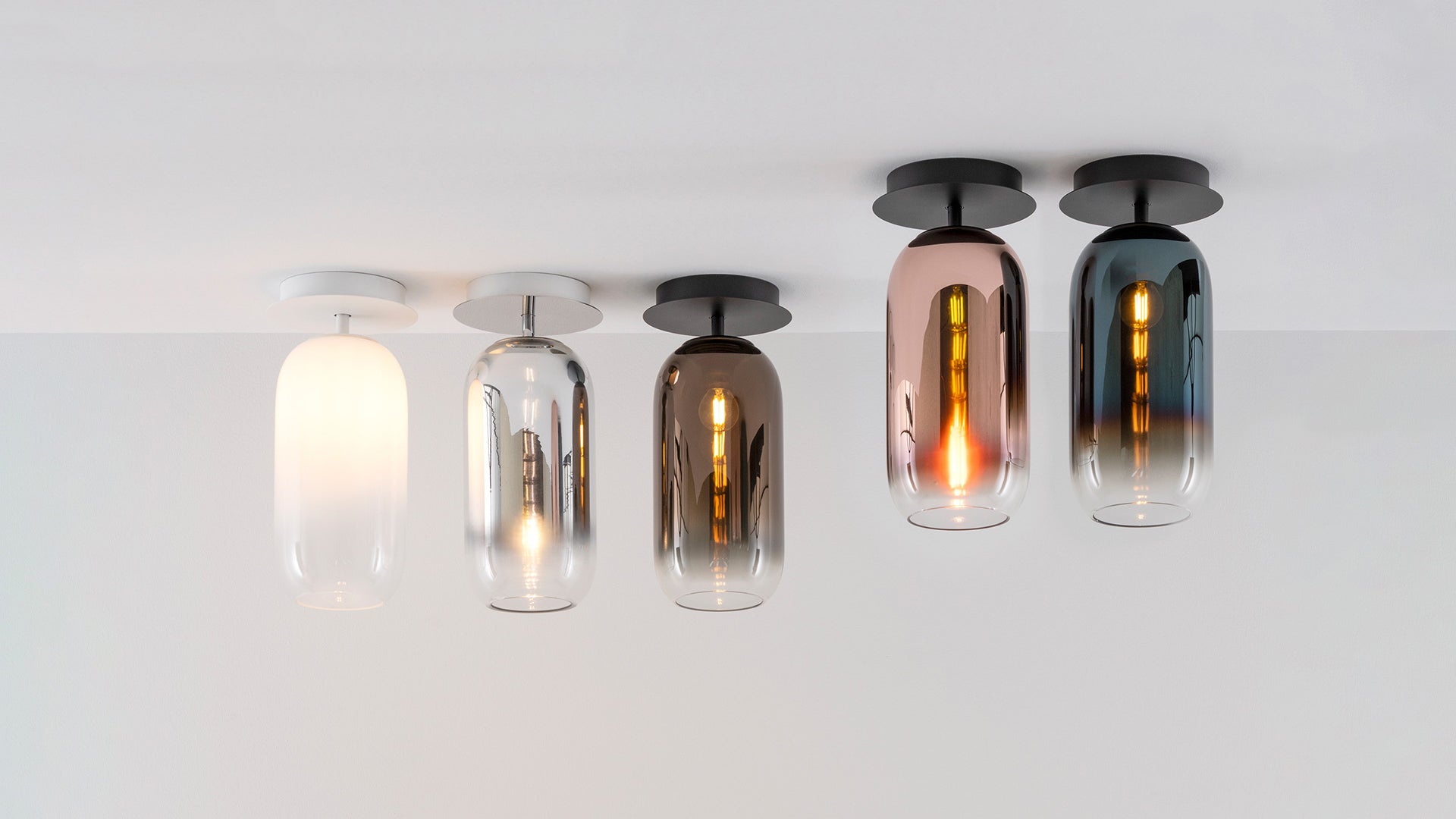 Stropní lampa GOPLE hnědá se stříbrným povrchem