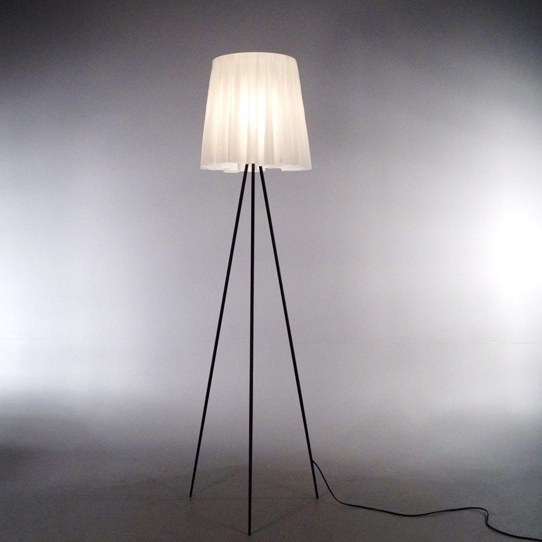 Stojací lampa ROSY ANGELIS šedá s hnědým podstavcem