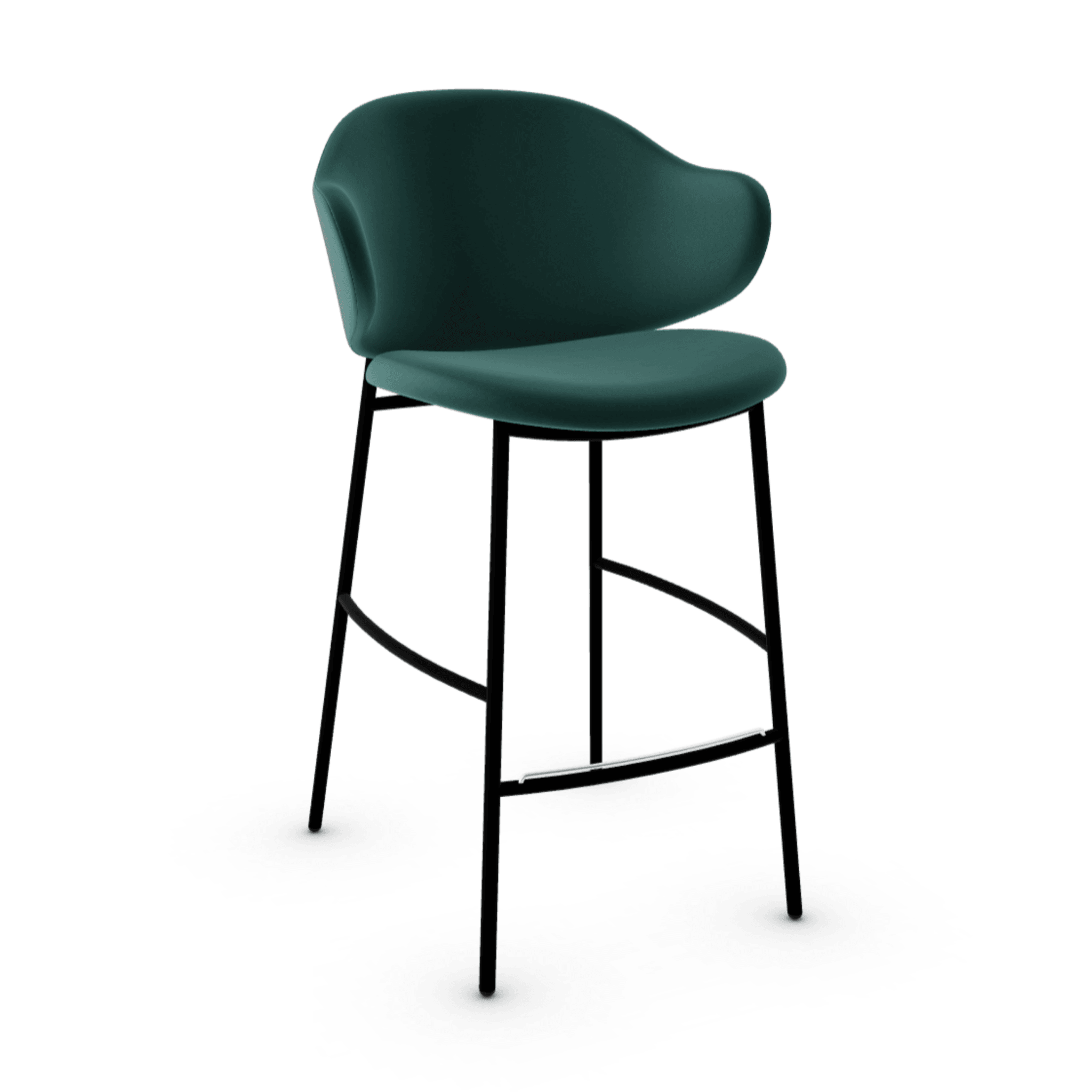 Hoker aksamitny HOLLY ciemnozielony Calligaris matowa czerń Eye on Design