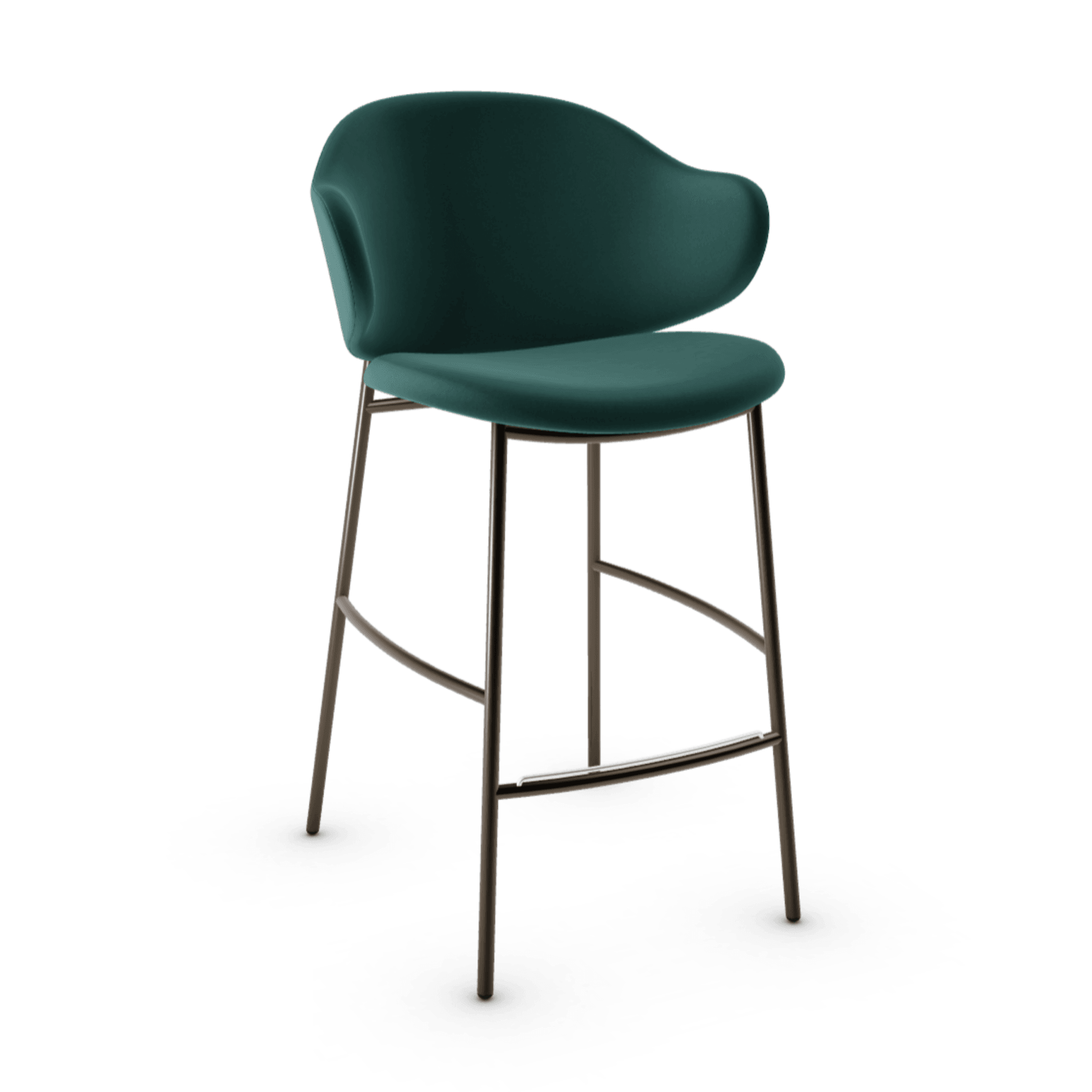 Hoker aksamitny HOLLY ciemnozielony Calligaris matowy brąz Eye on Design