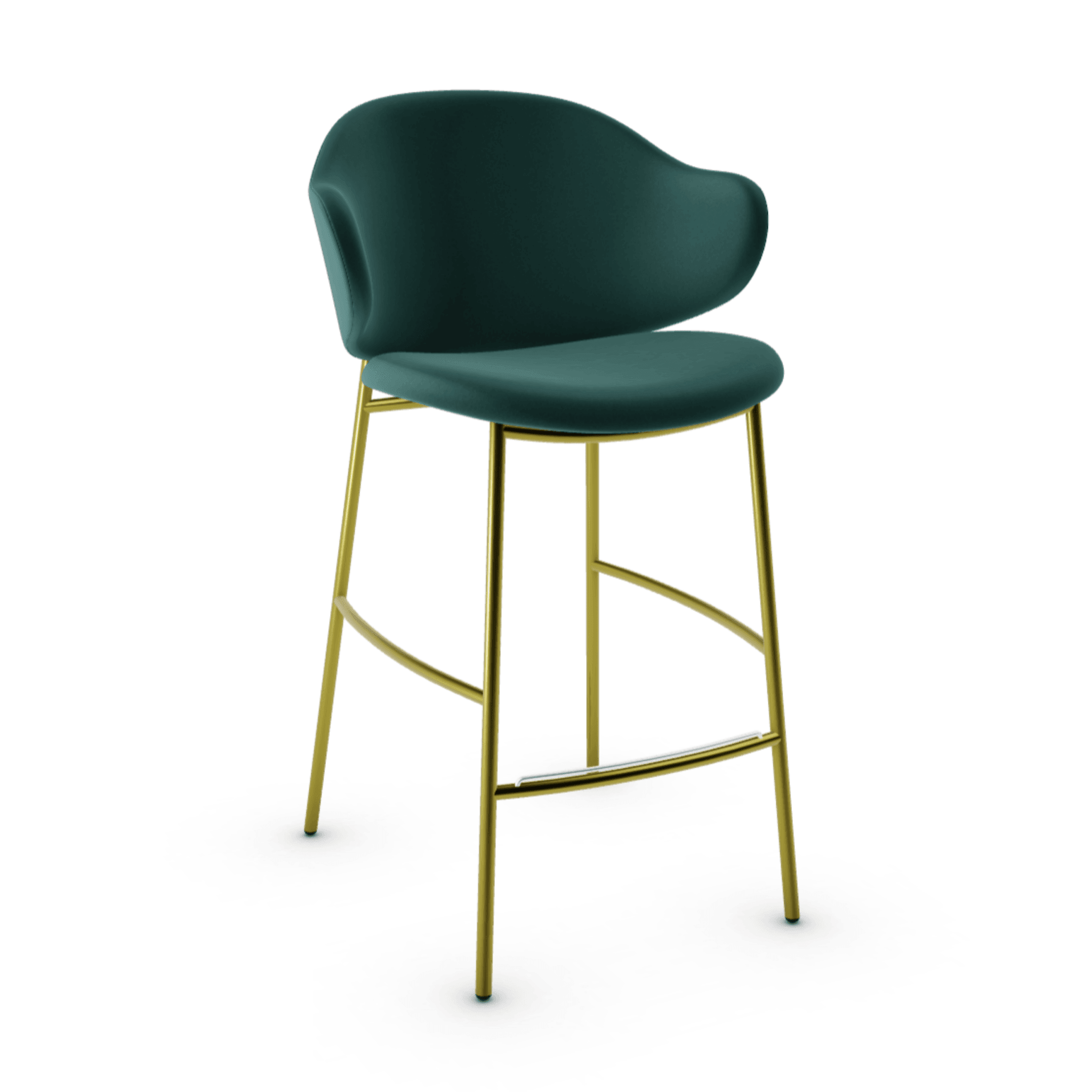 Hoker aksamitny HOLLY ciemnozielony Calligaris polerowany mosiądz Eye on Design