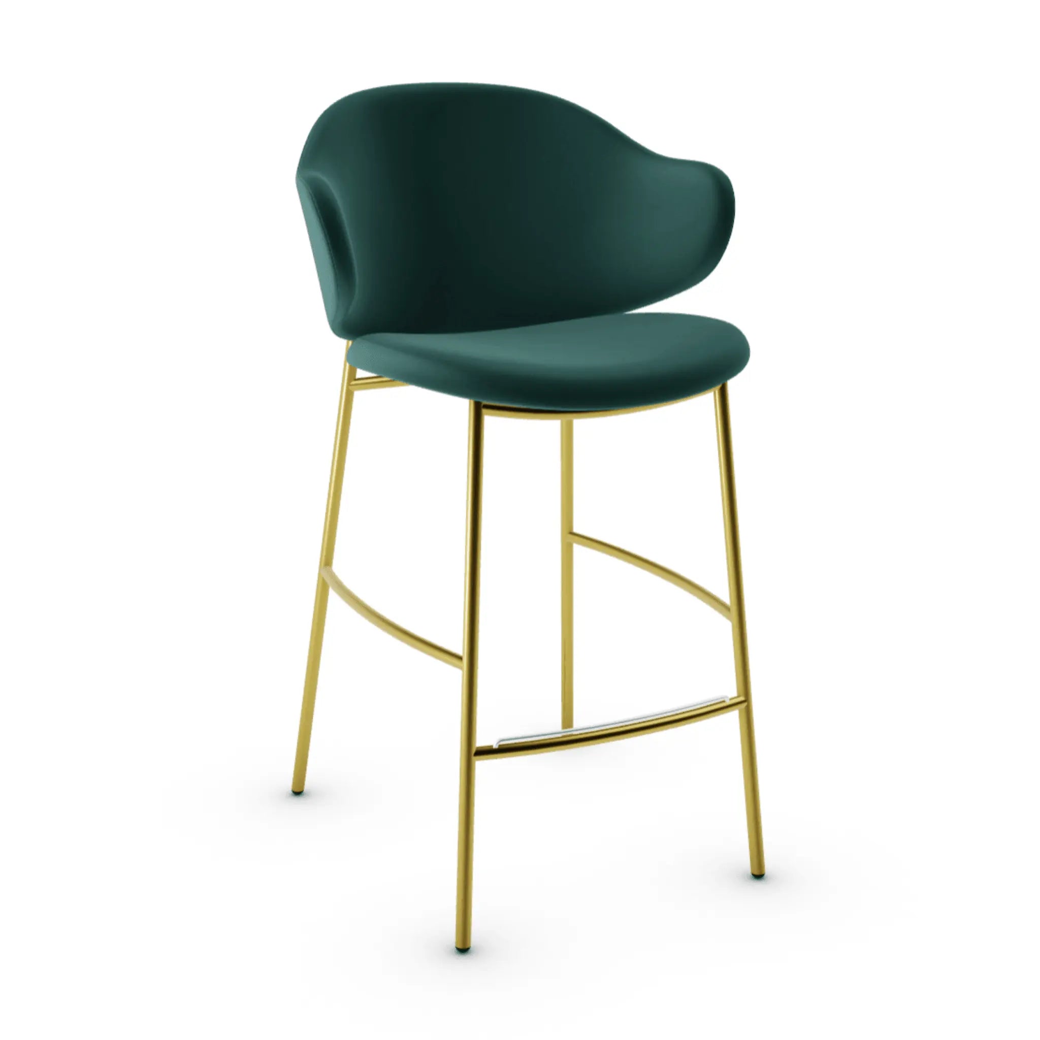 Hoker aksamitny HOLLY ciemnozielony – metal, Calligaris