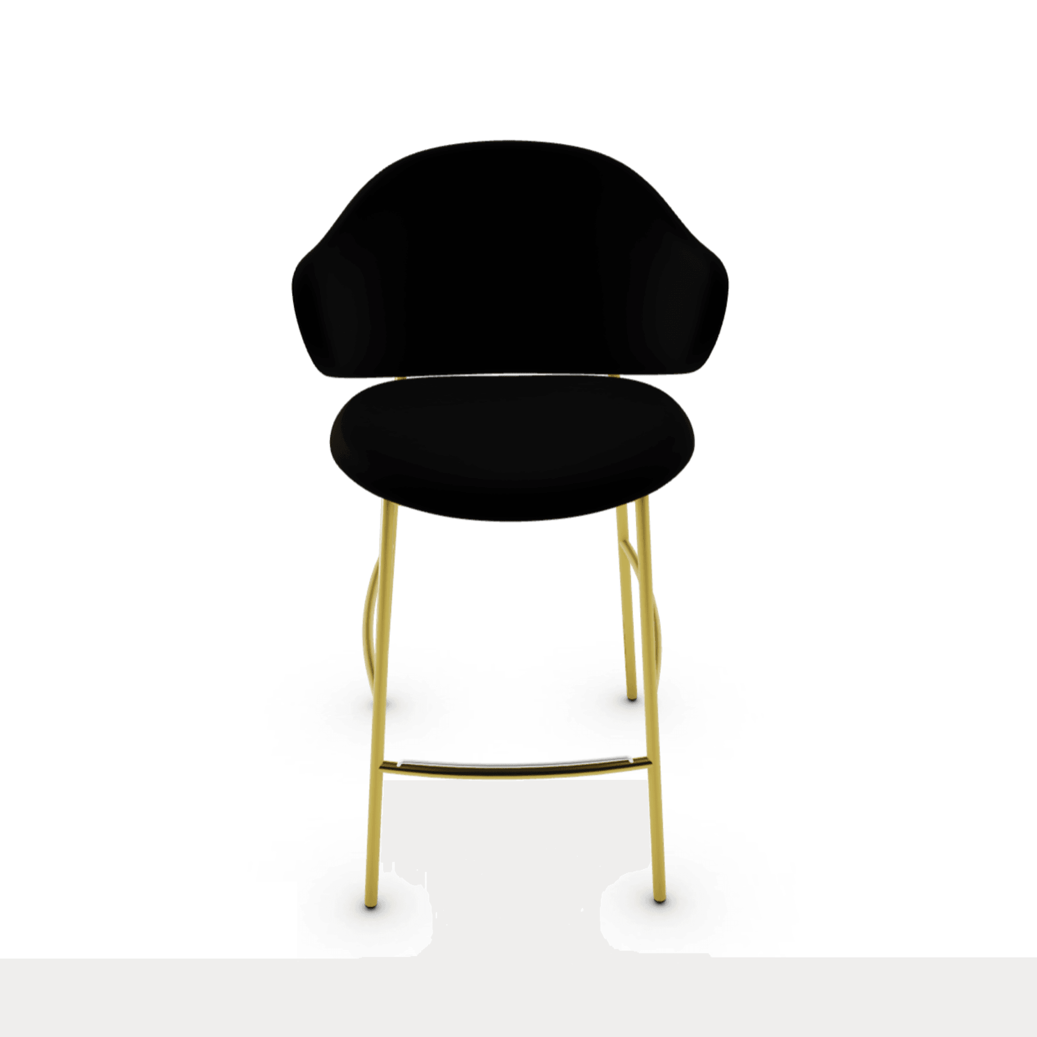 Hoker aksamitny HOLLY czarny Calligaris polerowany mosiądz Eye on Design