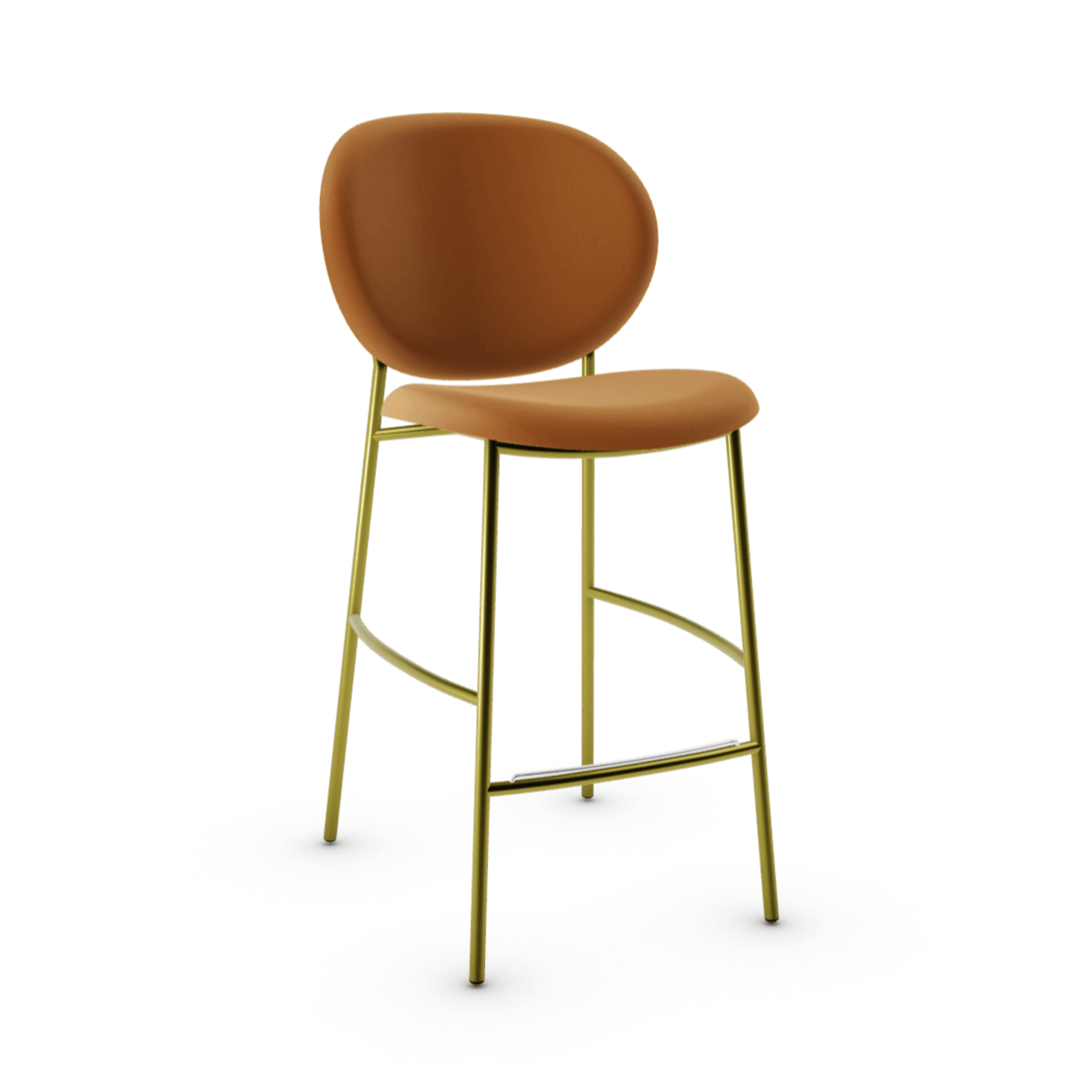 Hoker aksamitny INÈS ceglany Calligaris matowy mosiądz Eye on Design