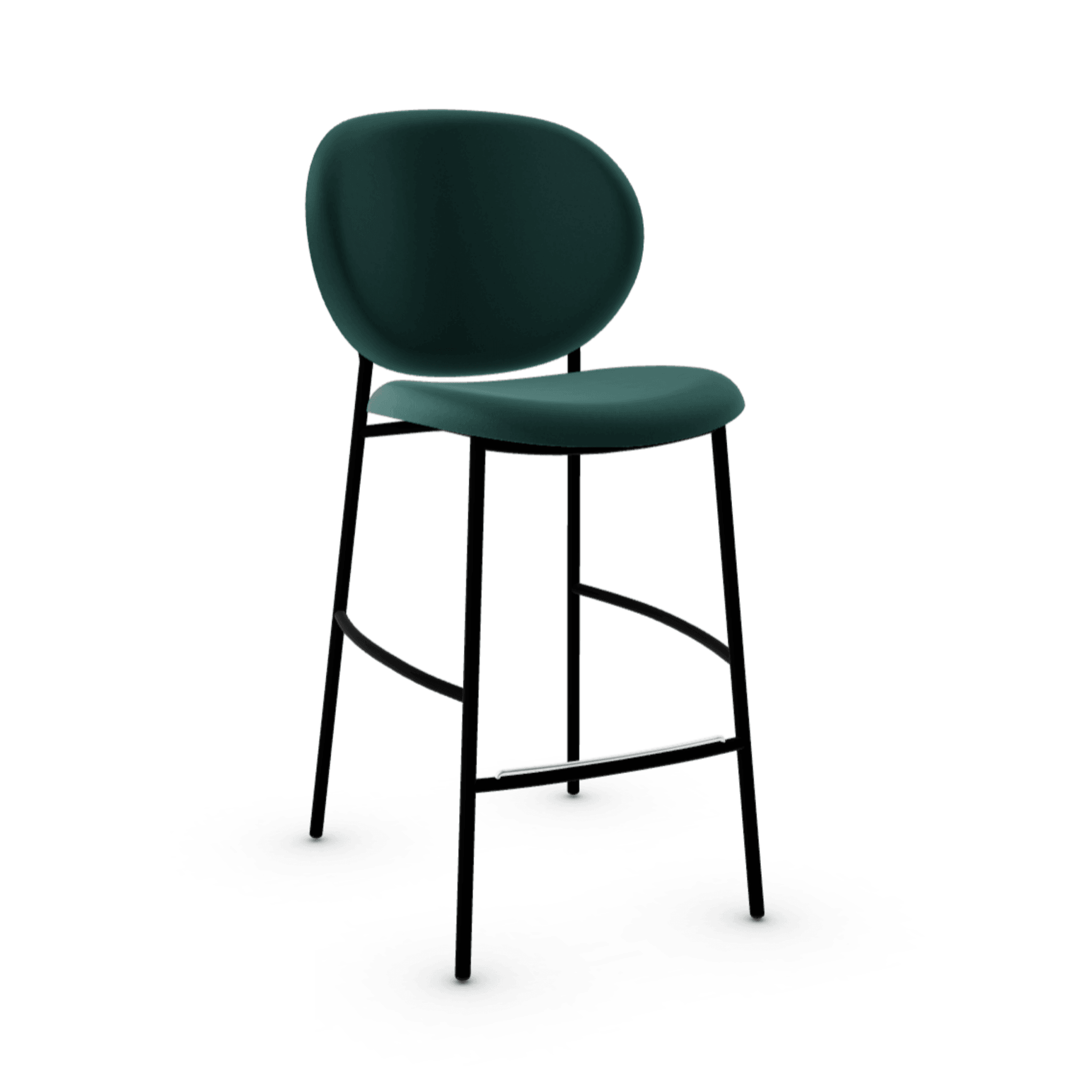 Hoker aksamitny INÈS ciemnozielony Calligaris matowa czerń Eye on Design