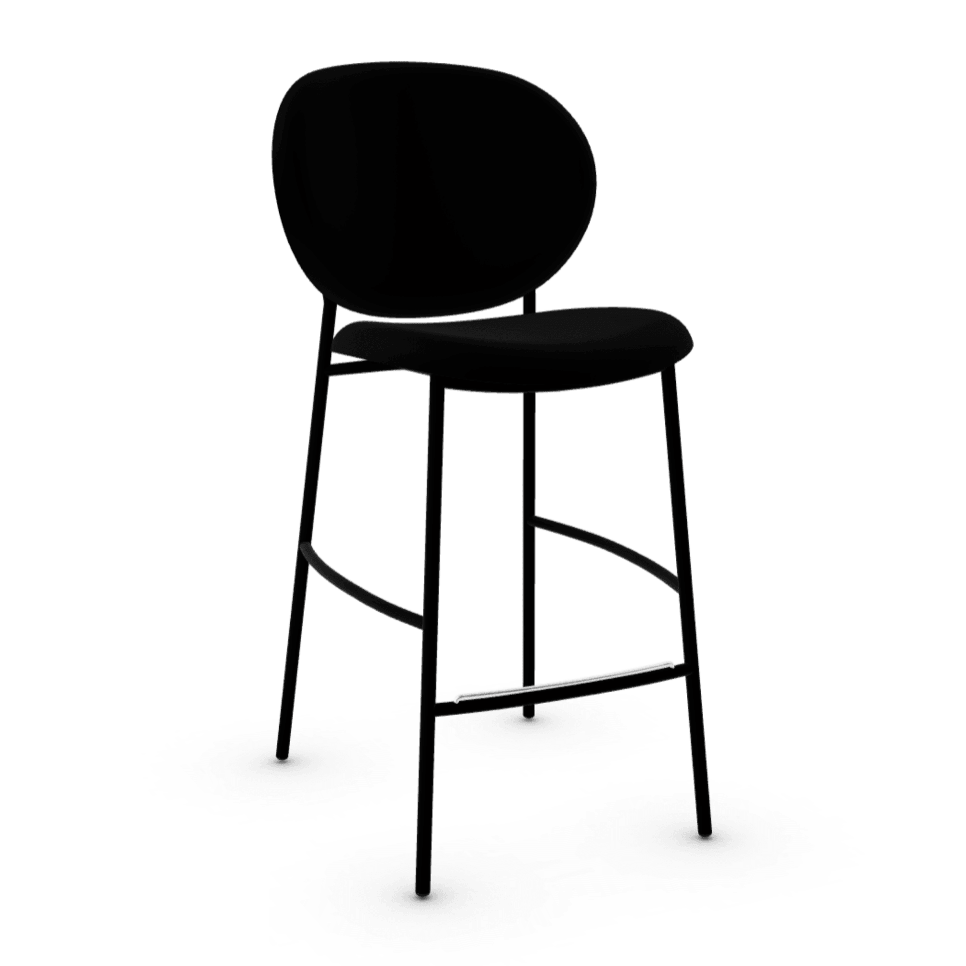 Hoker aksamitny INÈS czarny Calligaris matowa czerń Eye on Design