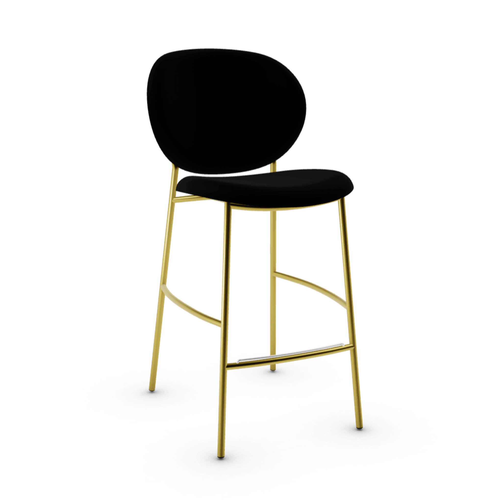 Hoker aksamitny INÈS czarny Calligaris polerowany mosiądz Eye on Design