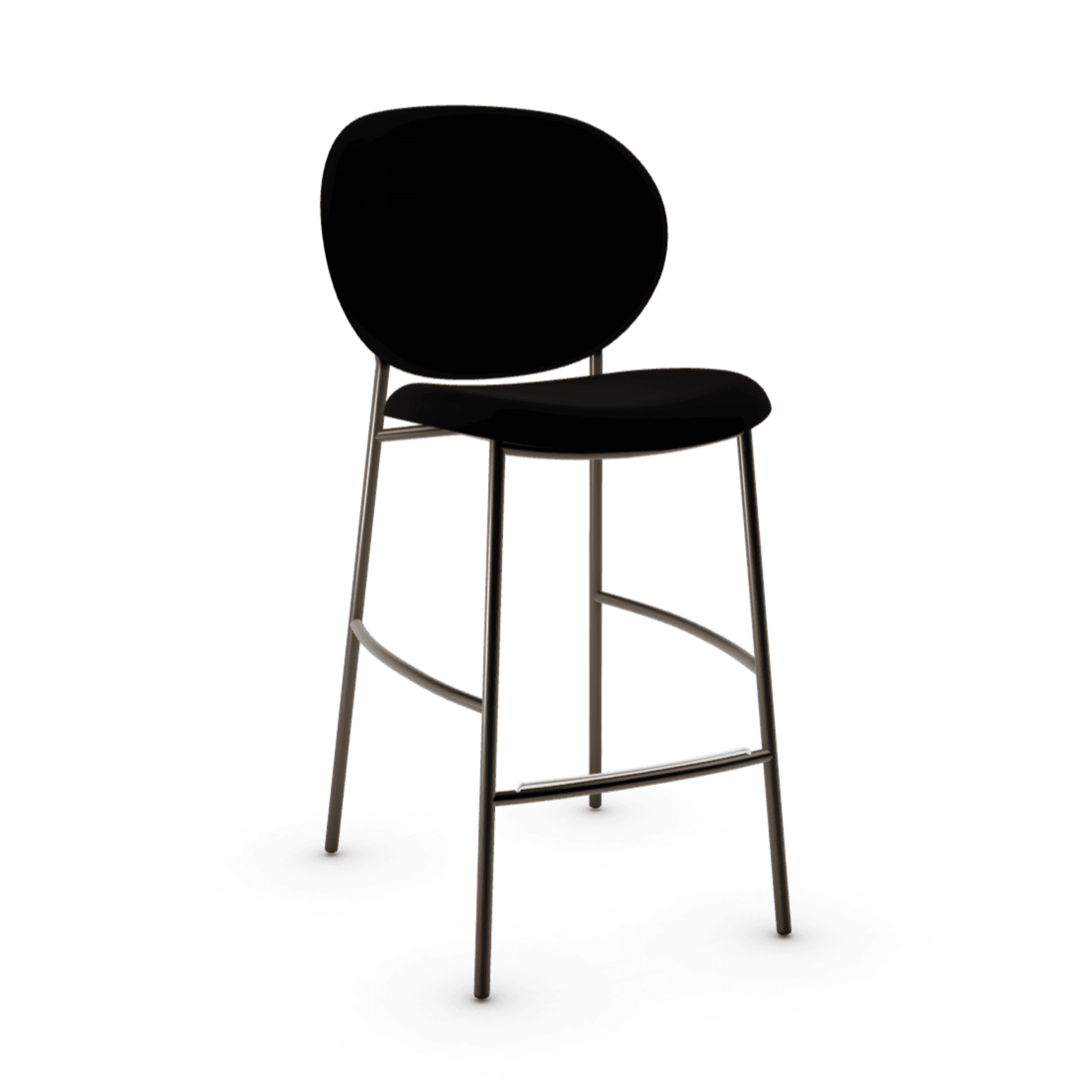 Hoker aksamitny INÈS czarny Calligaris matowy brąz Eye on Design
