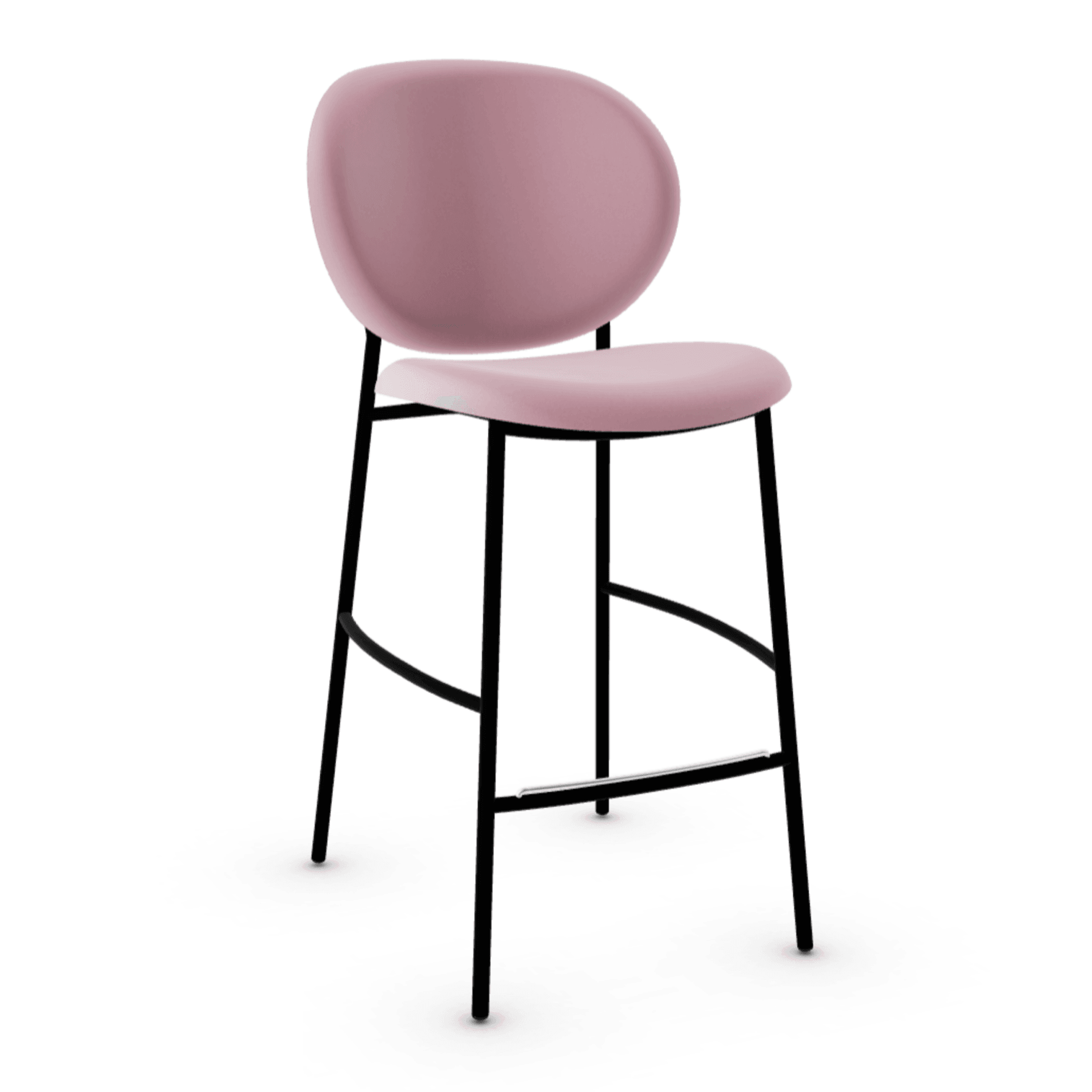 Hoker aksamitny INÈS różowy Calligaris matowa czerń Eye on Design