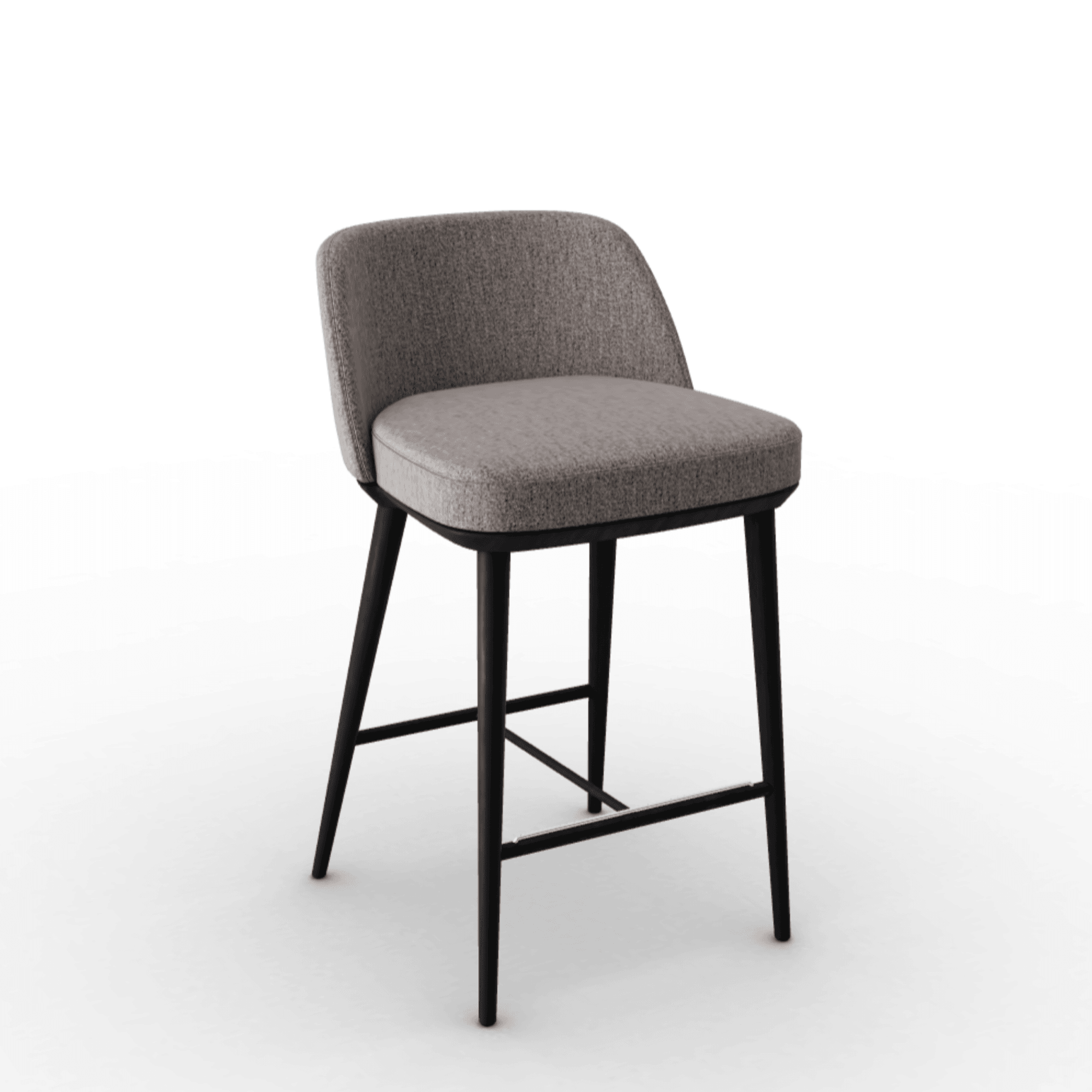 Hoker FOYER boucle taupe Calligaris drewniana matowa czerń Eye on Design