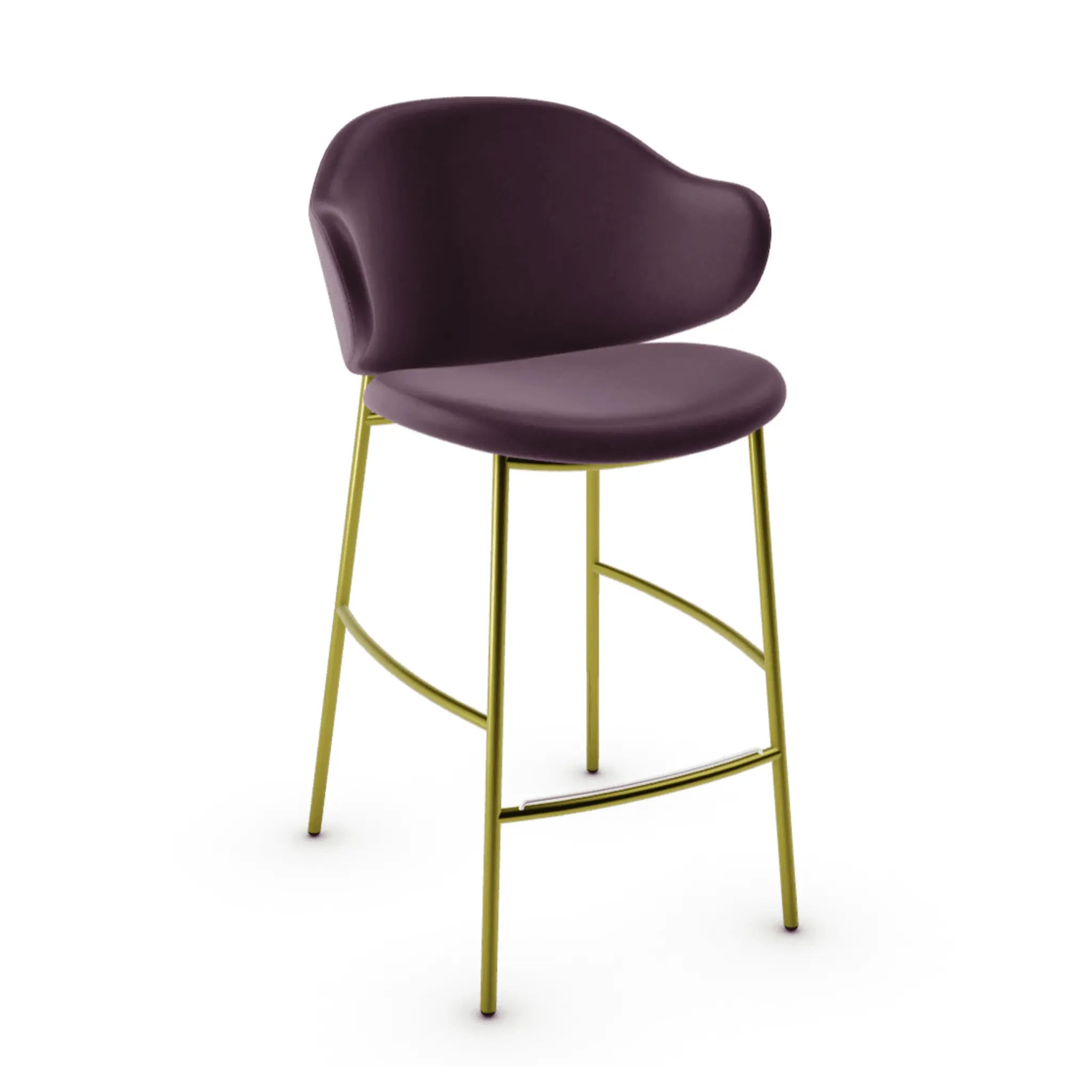 Hoker HOLLY burgundowa ekoskóra – metal, Calligaris