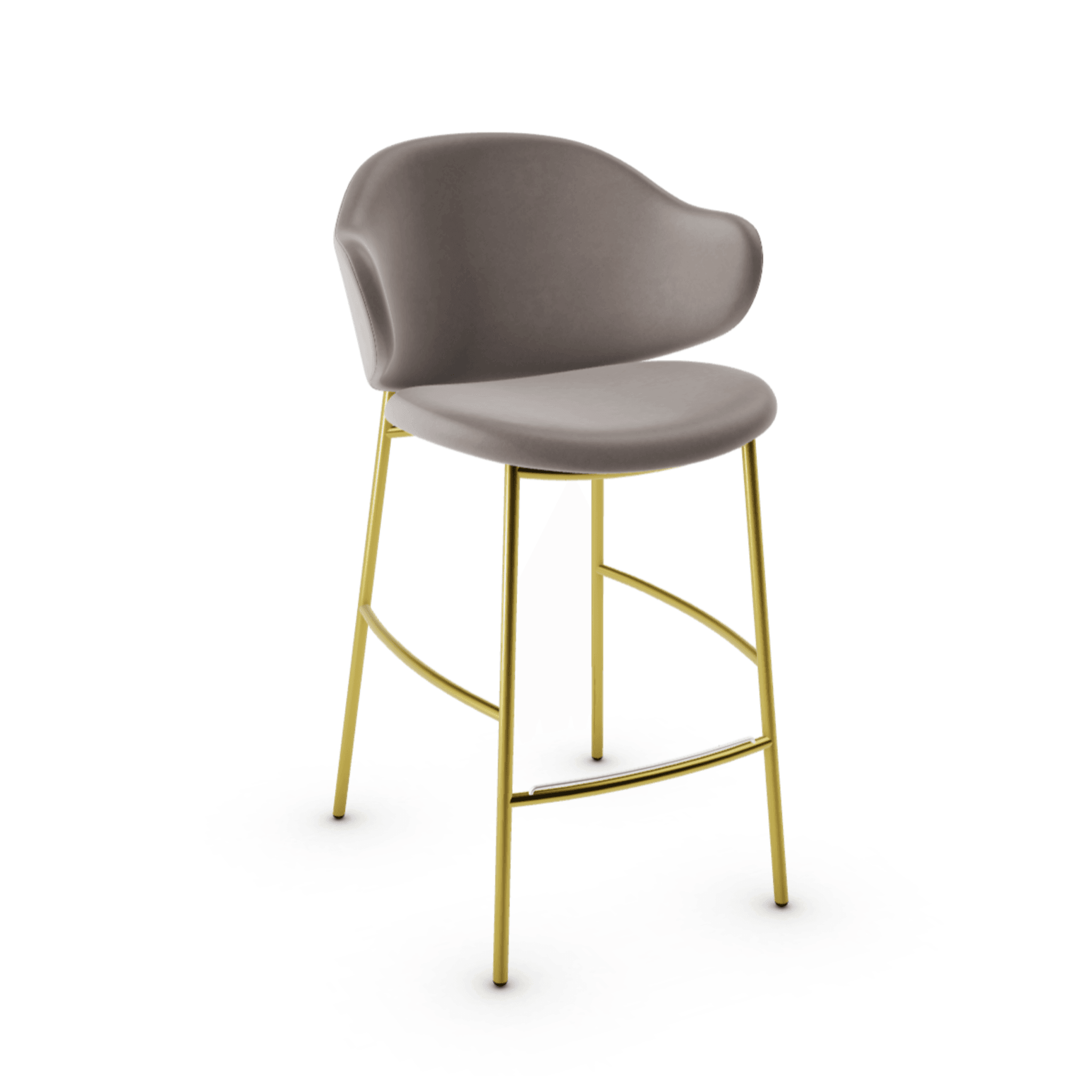 Hoker HOLLY ciemnobeżowa ekoskóra – metal, Calligaris
