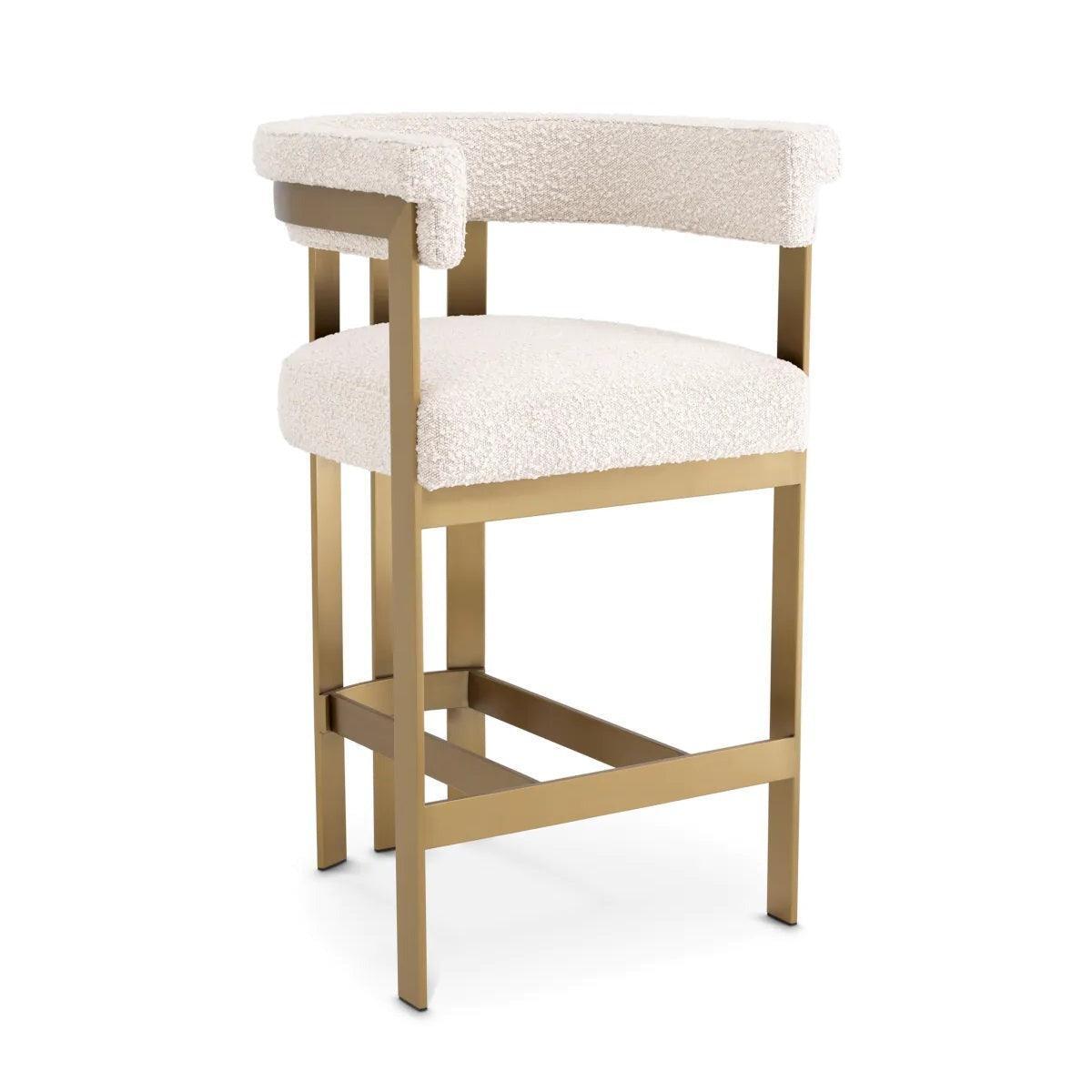 Hoker w tkaninie boucle CLUBHOUSE kremowy Eichholtz 93.5 cm Eye on Design