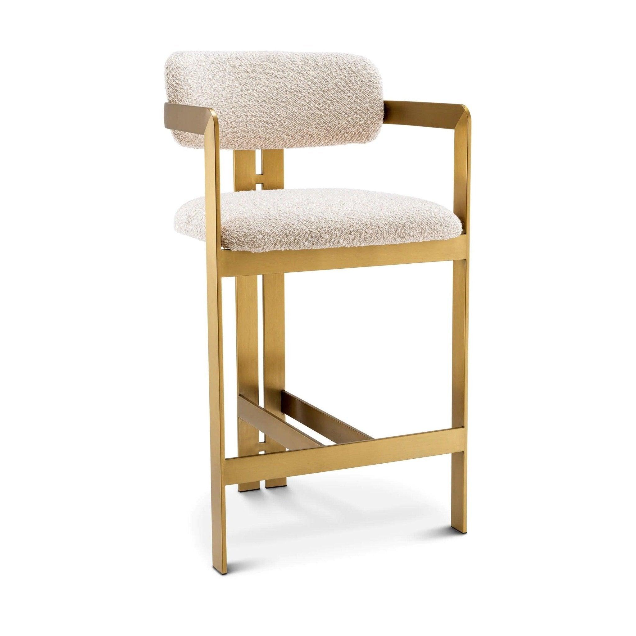 Hoker w tkaninie bouclé DONATO kremowy ze złotym Eichholtz Eye on Design