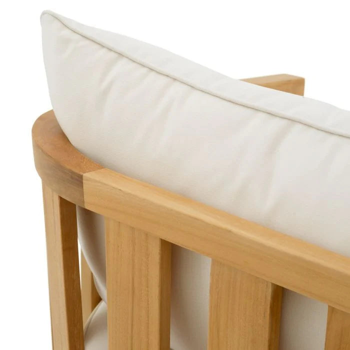 ARUBA Cream Outdoor Armchair with Wooden Base